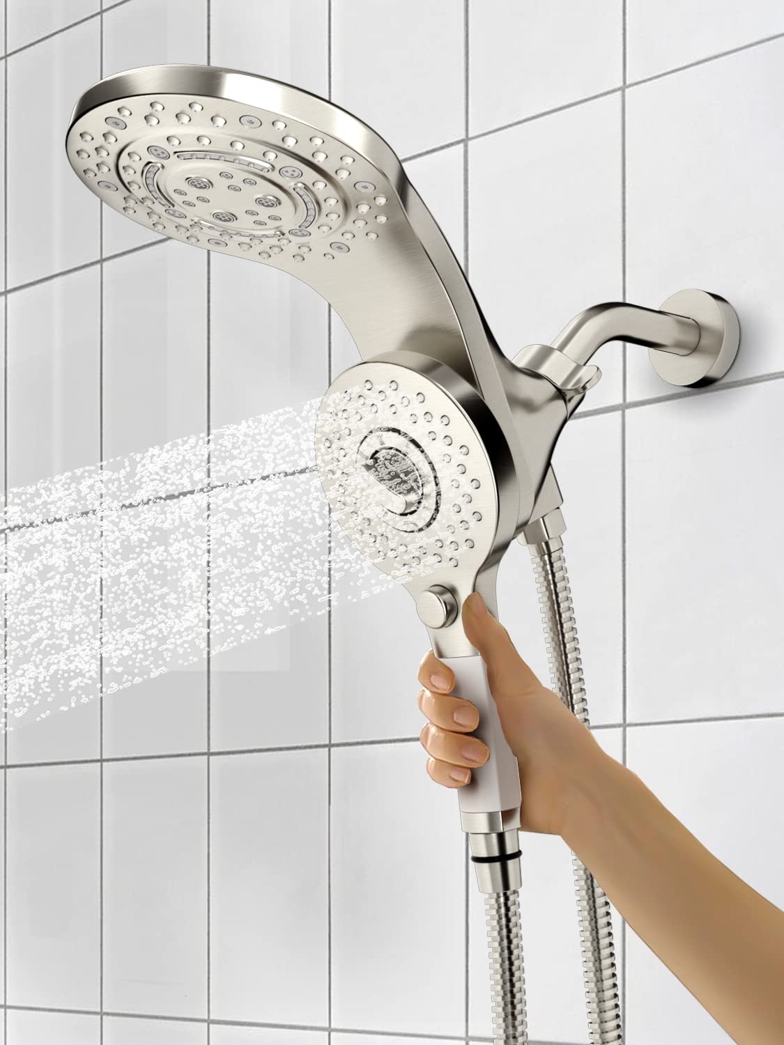 2-in-1 Rainfall Shower System with Handheld (9 Spray Modes)​​