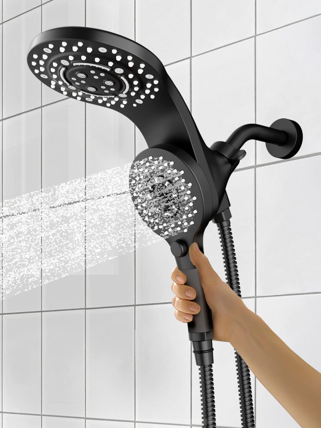 2-in-1 Rainfall Shower System with Handheld (9 Spray Modes)​​