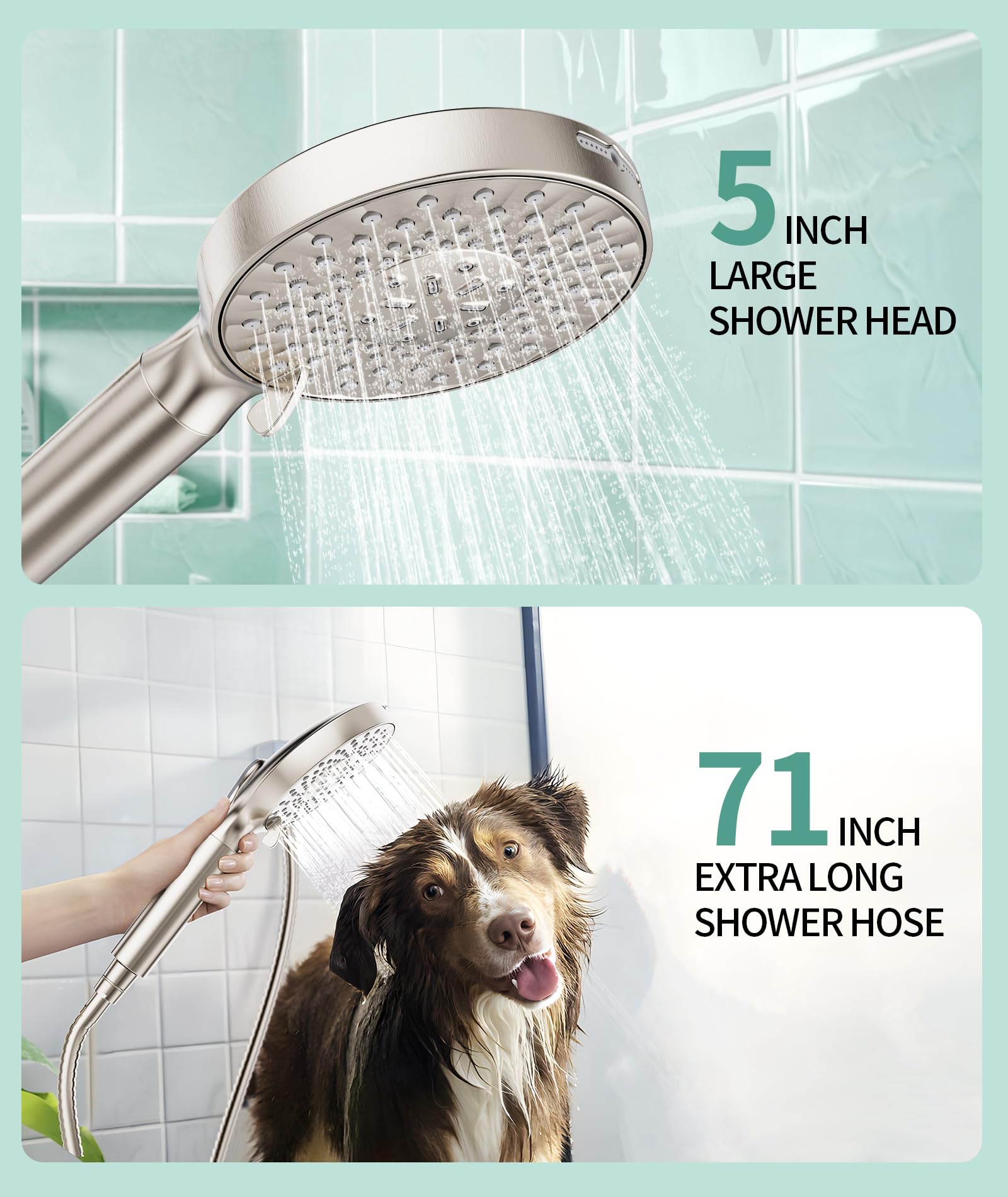 9-Setting Handheld Shower Set with Bracket