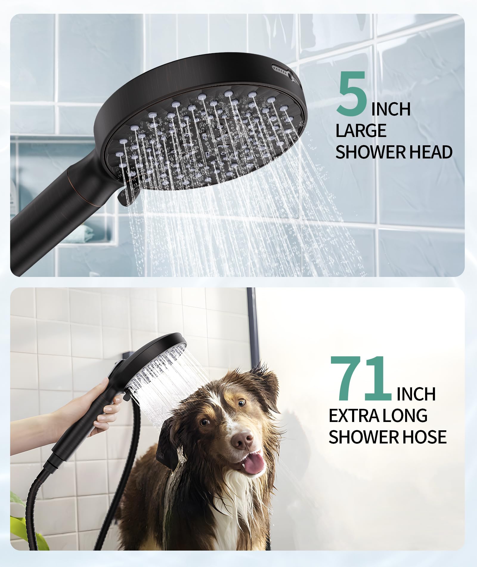 9-Setting Handheld Shower Set with Bracket