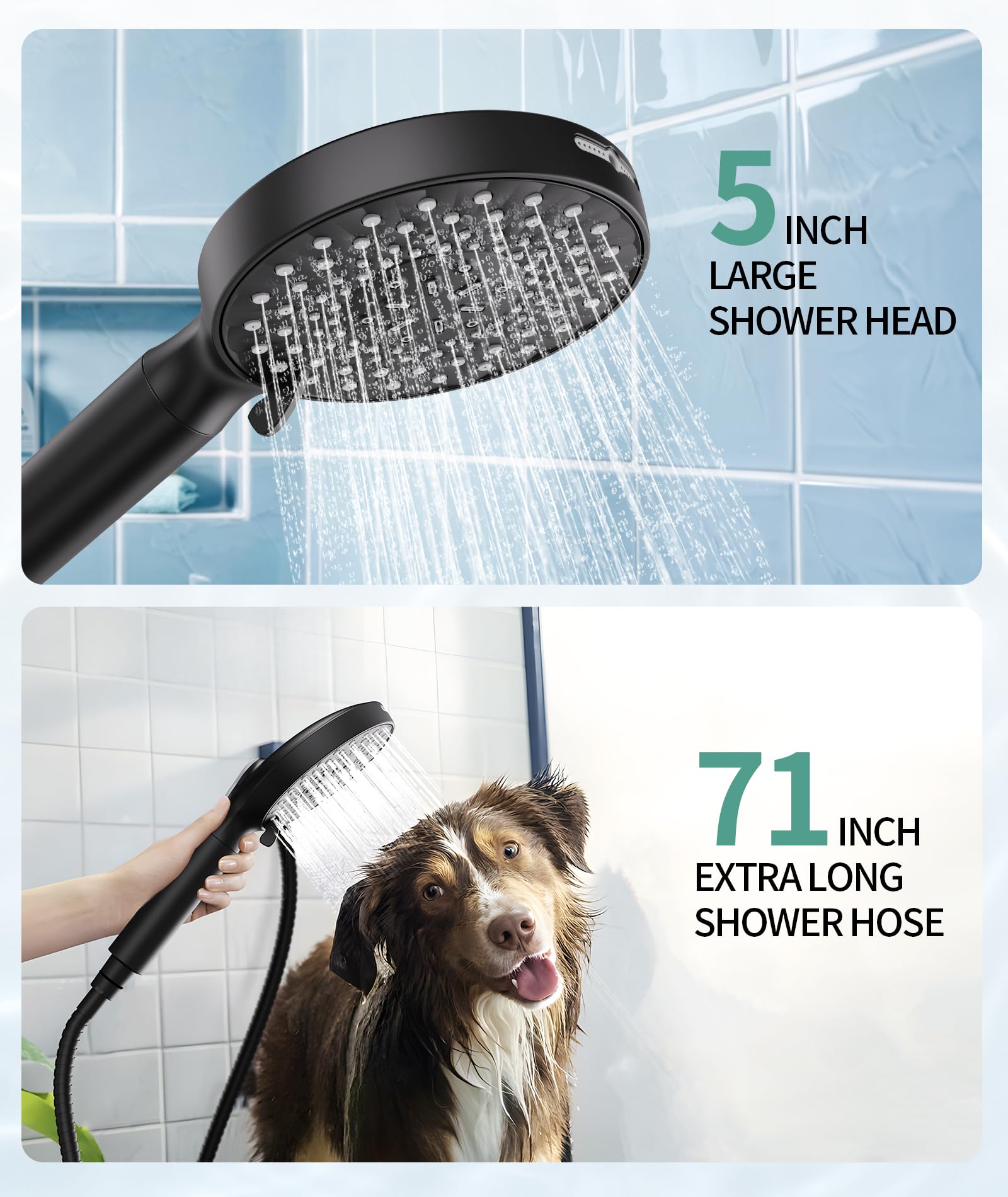 9-Setting Handheld Shower Set with Bracket