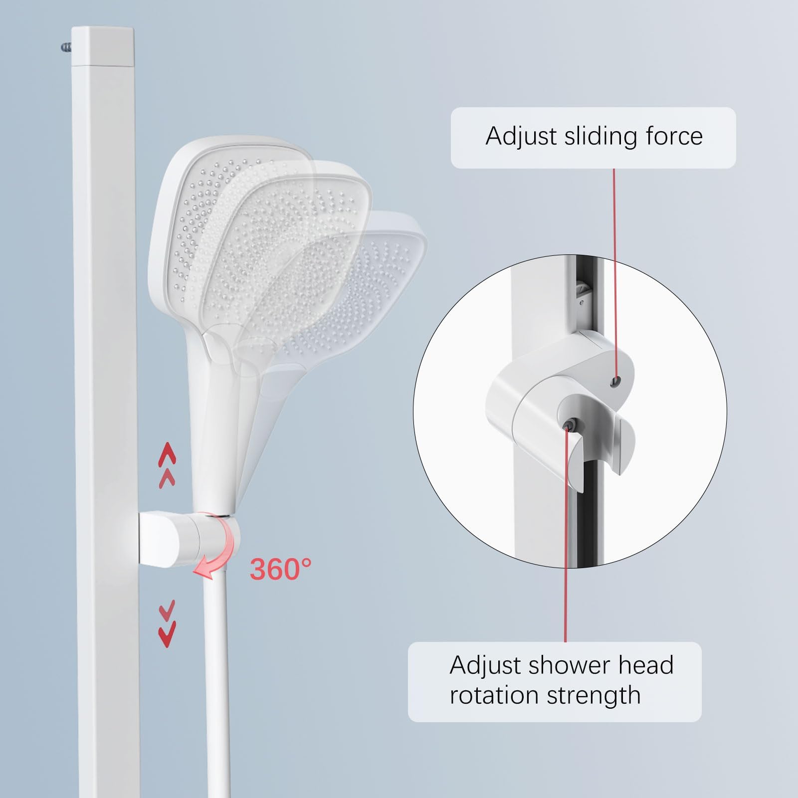 Shower Rod Set with Handheld Shower Head