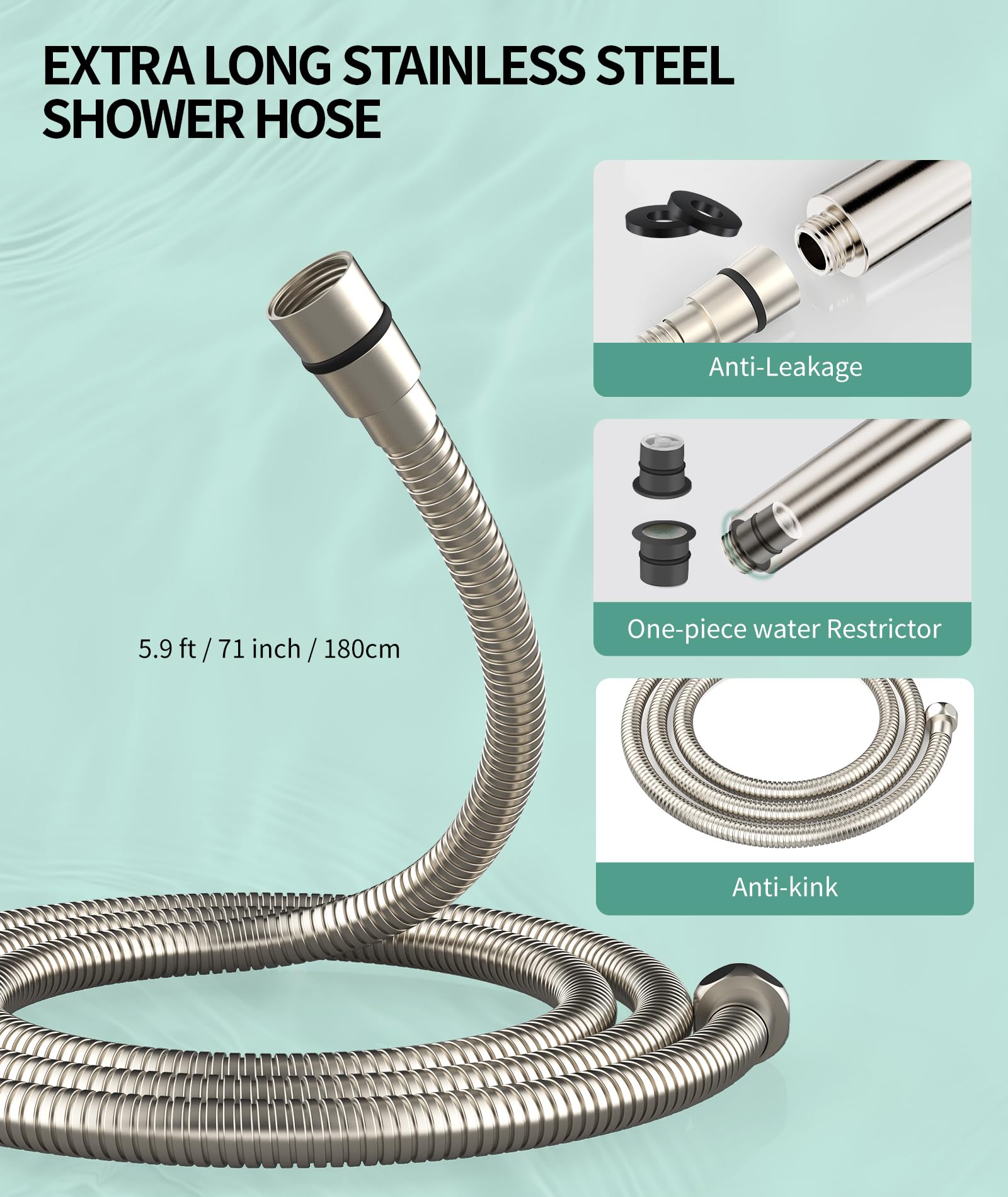 9-Setting Handheld Shower Set with Bracket