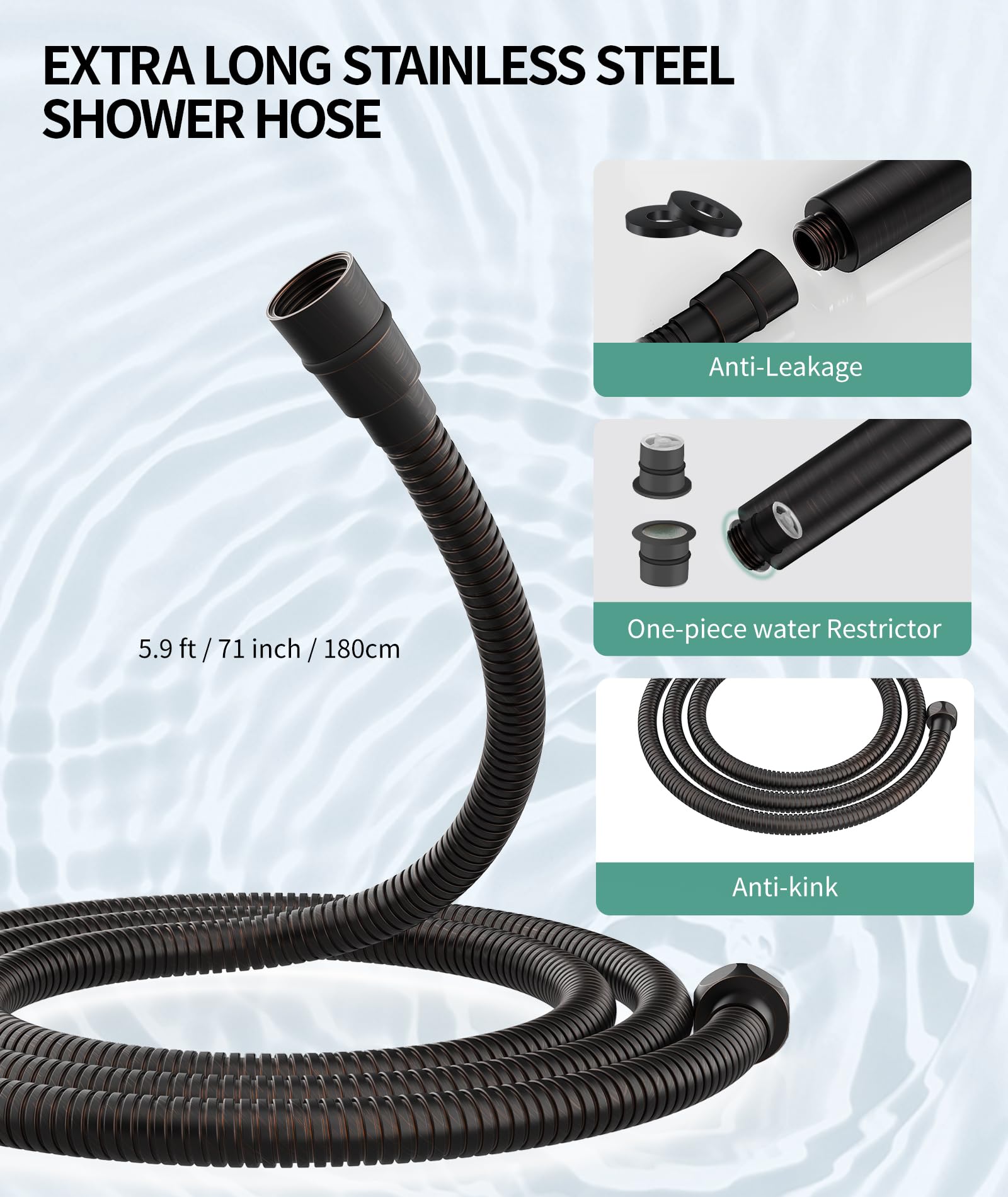 9-Setting Handheld Shower Set with Bracket