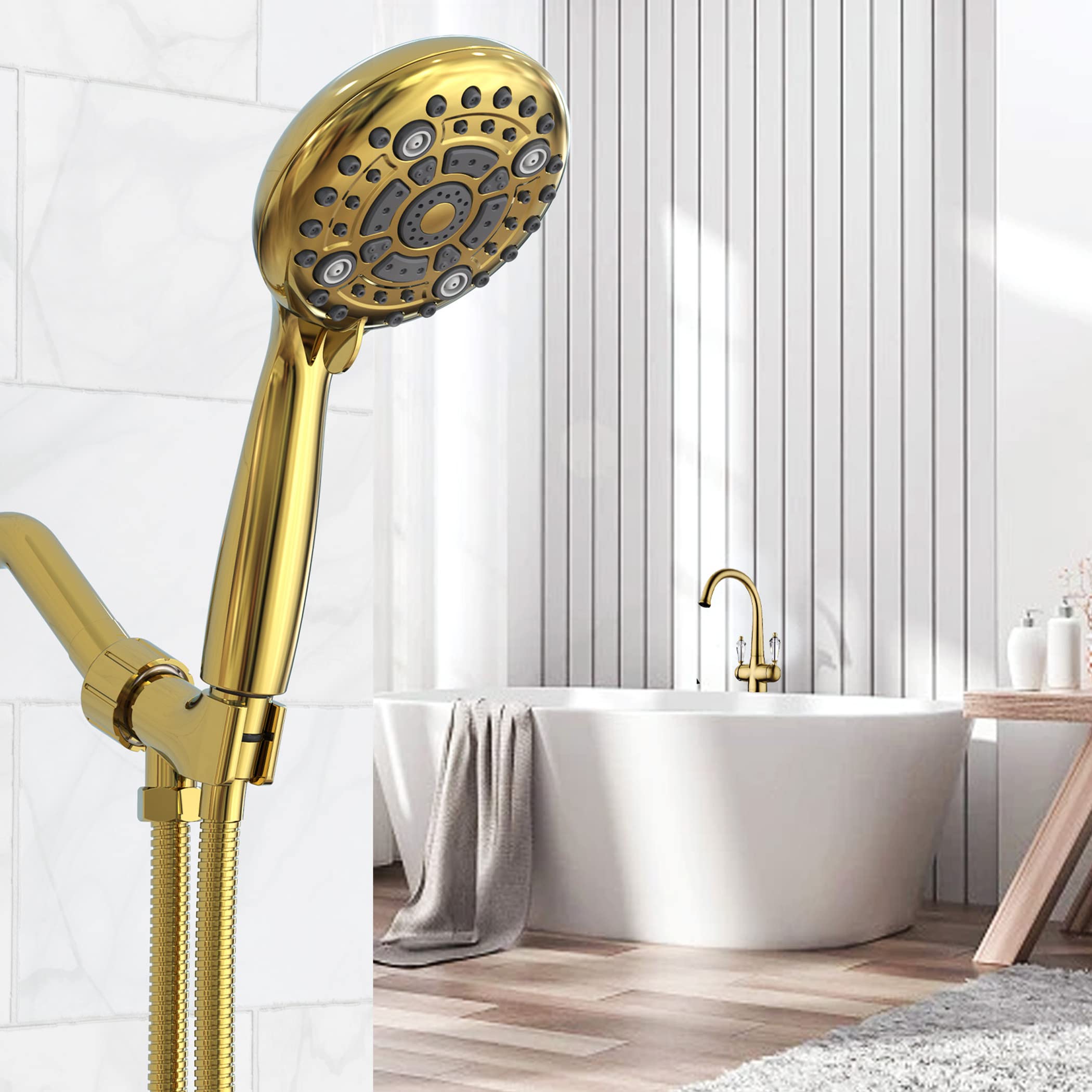 6-Setting Handheld Shower Set with Bracket