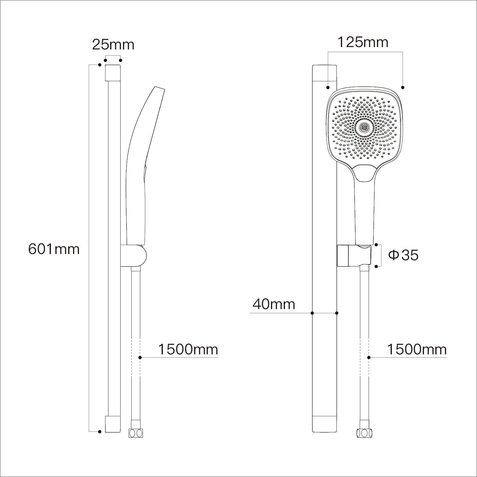 Shower Rod Set with Handheld Shower Head