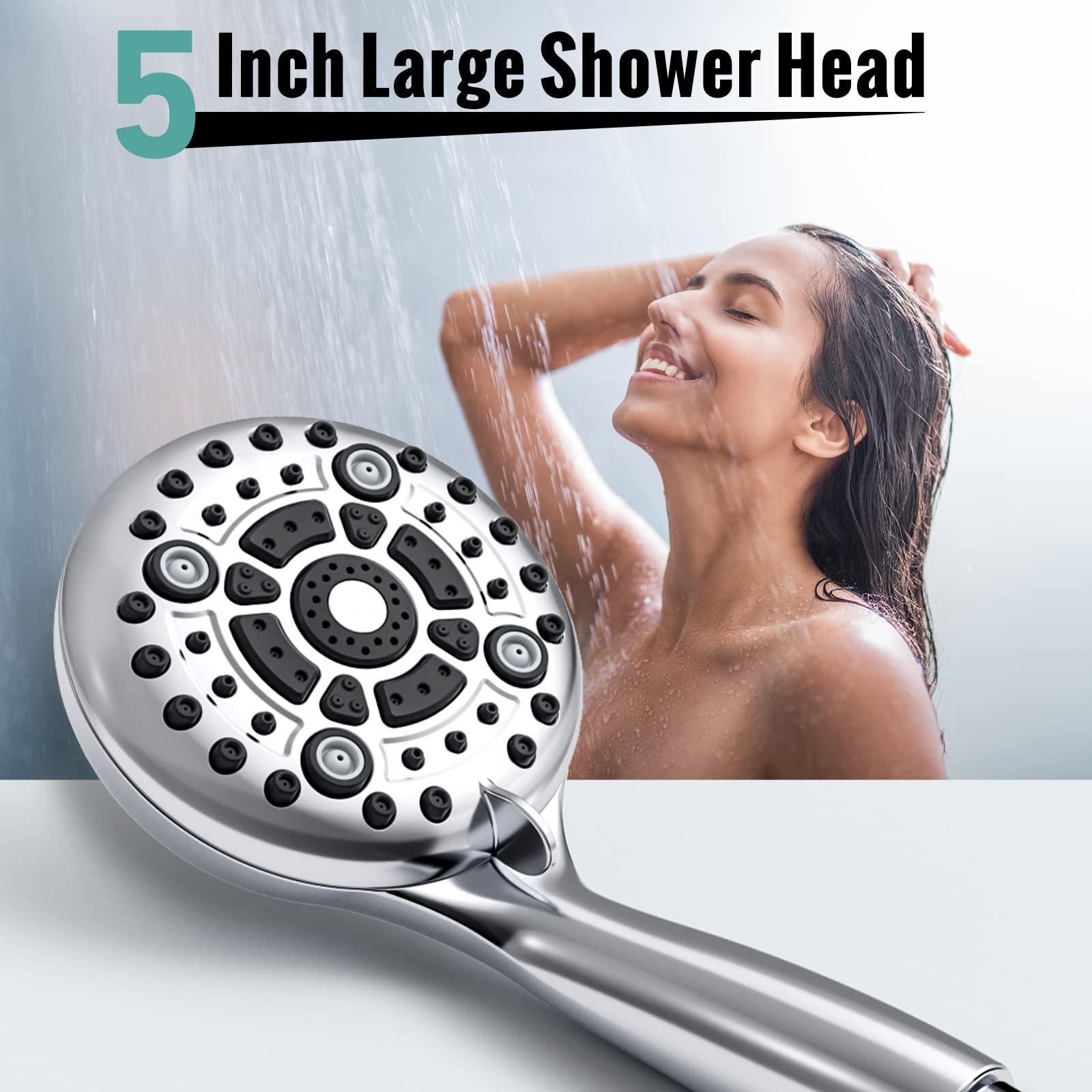 6-Setting Handheld Shower Set with Bracket