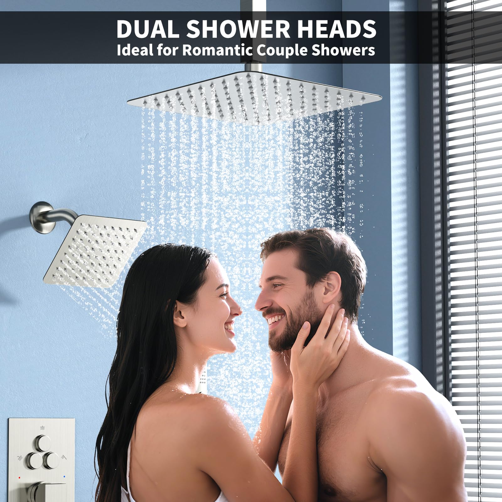 Dual Mount Shower System (Ceiling Rainfall + Wall Handheld)