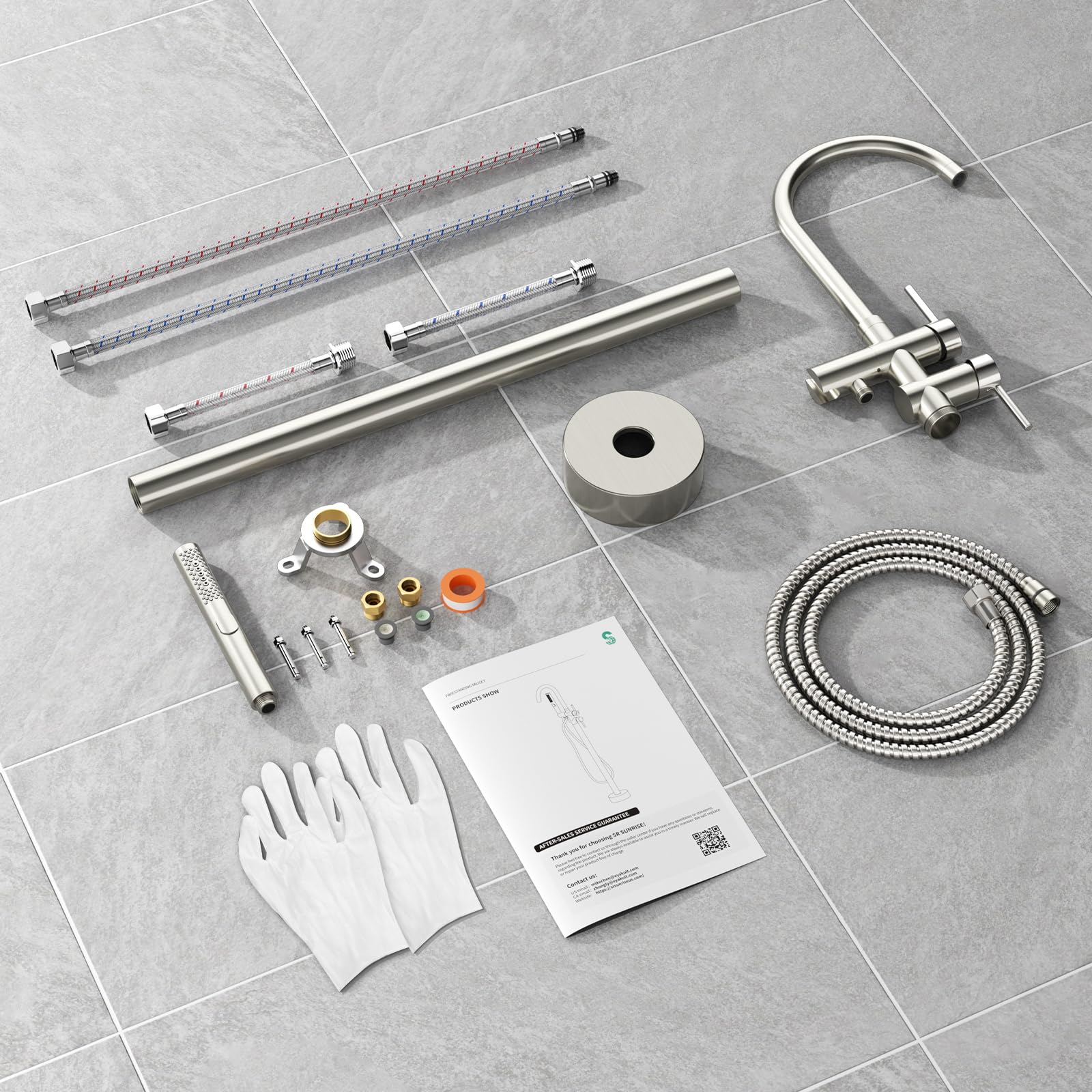 Freestanding Bathtub Faucet with Handheld Shower (3-Function)​