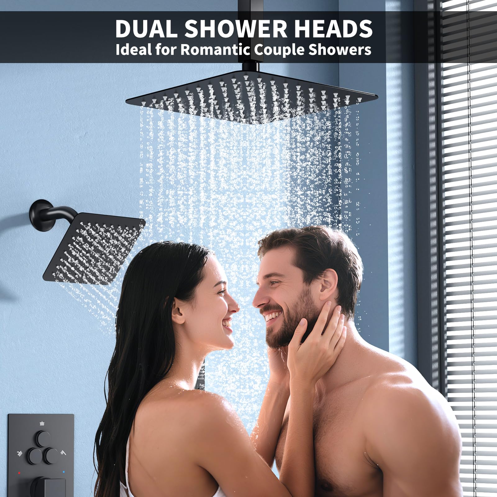 Dual Mount Shower System (Ceiling Rainfall + Wall Handheld)