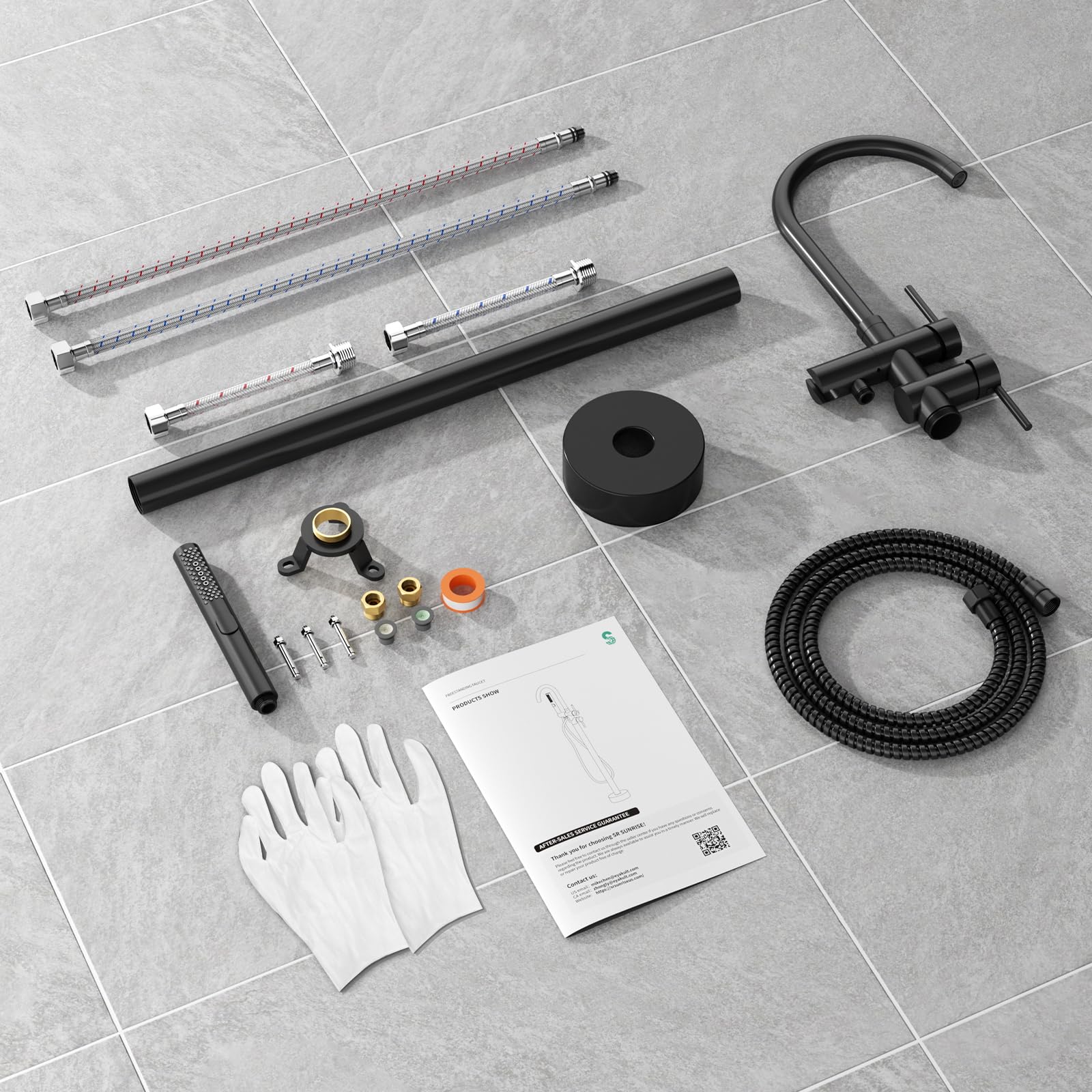 Freestanding Bathtub Faucet with Handheld Shower (3-Function)​