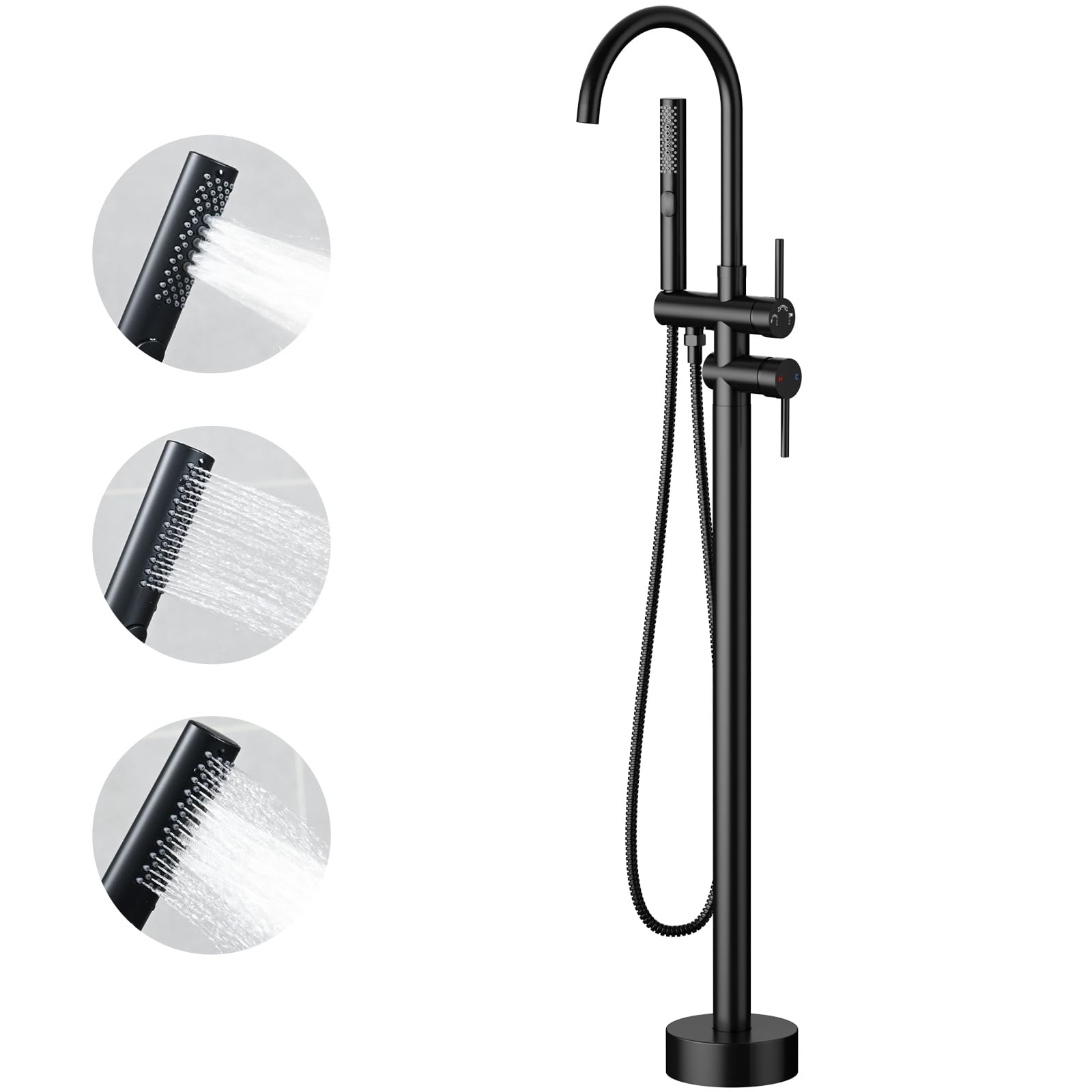 Freestanding Bathtub Faucet with Handheld Shower (3-Function)​
