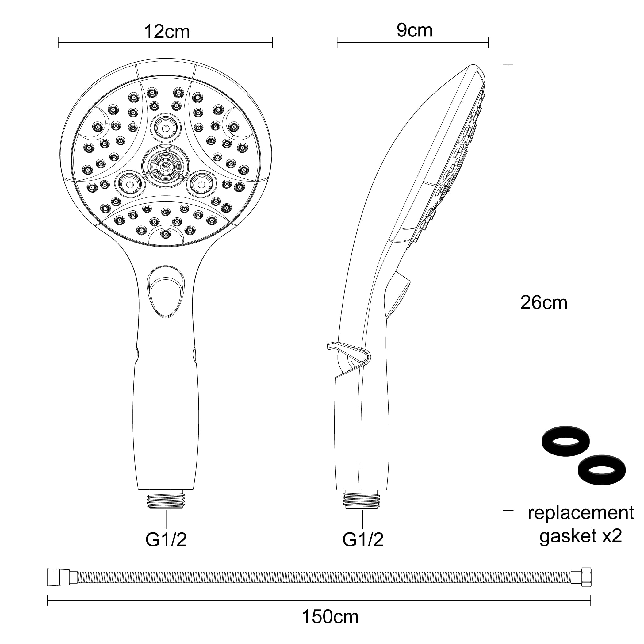6-Function Handheld Shower