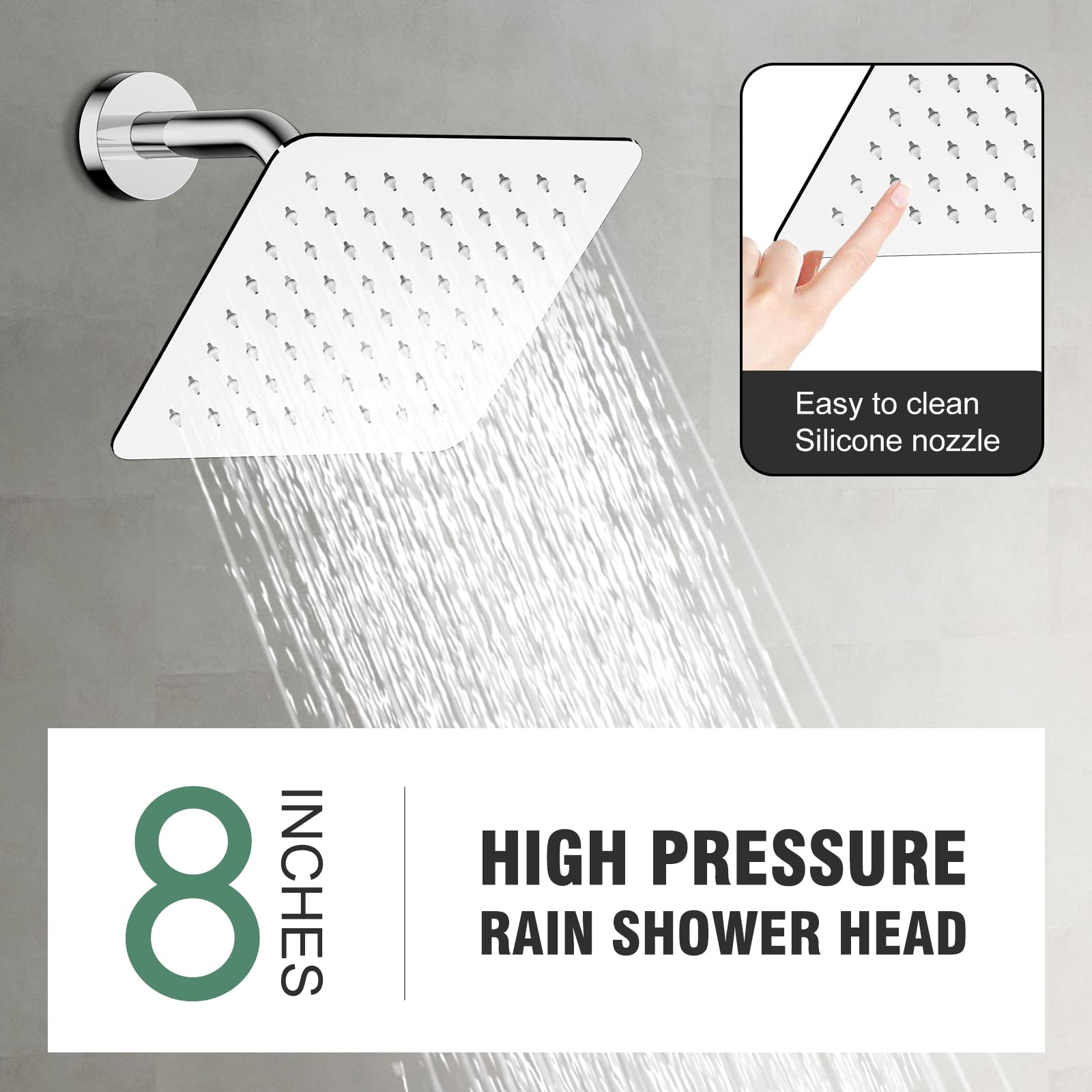 8 Inch Bend Pipe Shower Set (Bathtub)