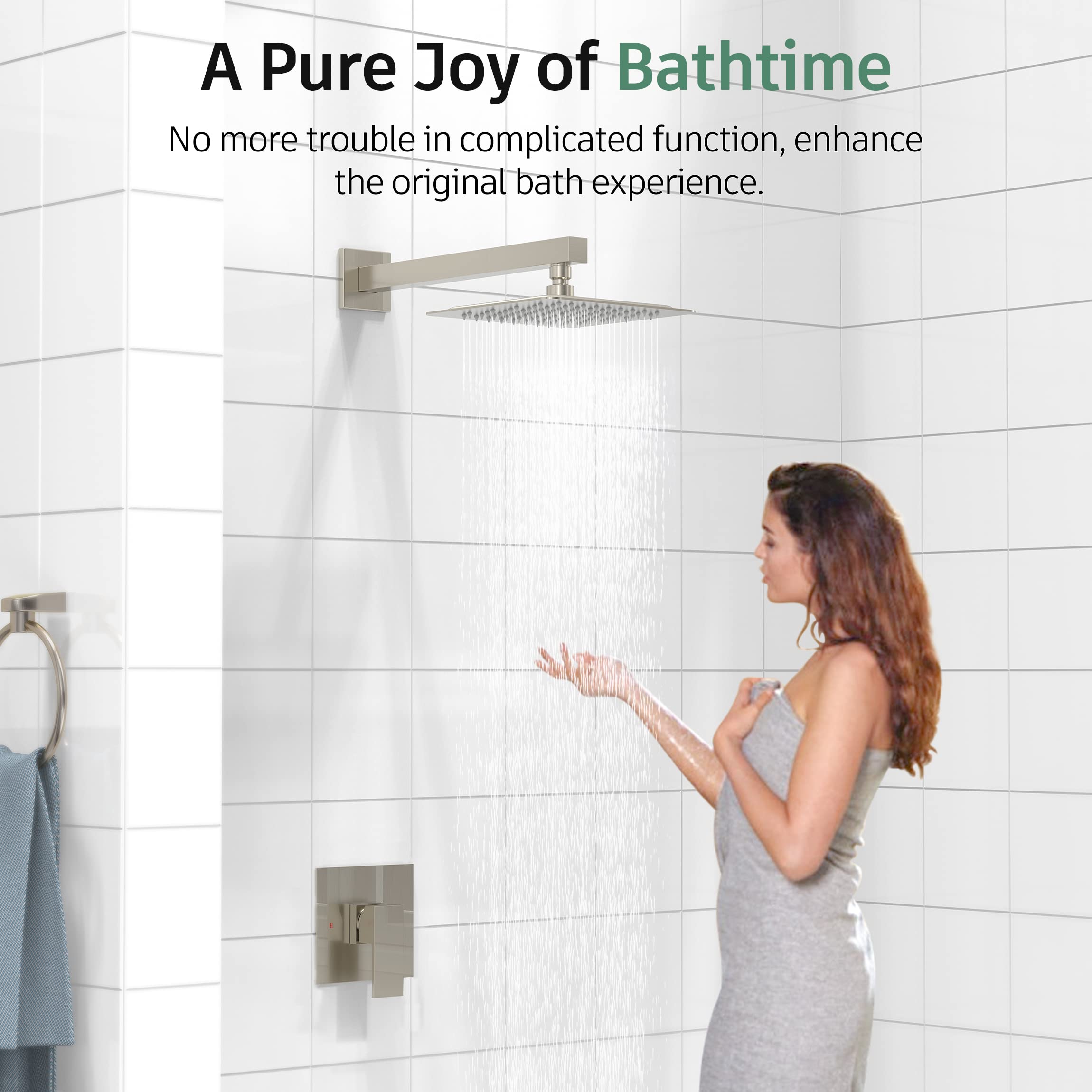 8 Inch Cross Bar Shower Kit （Square）