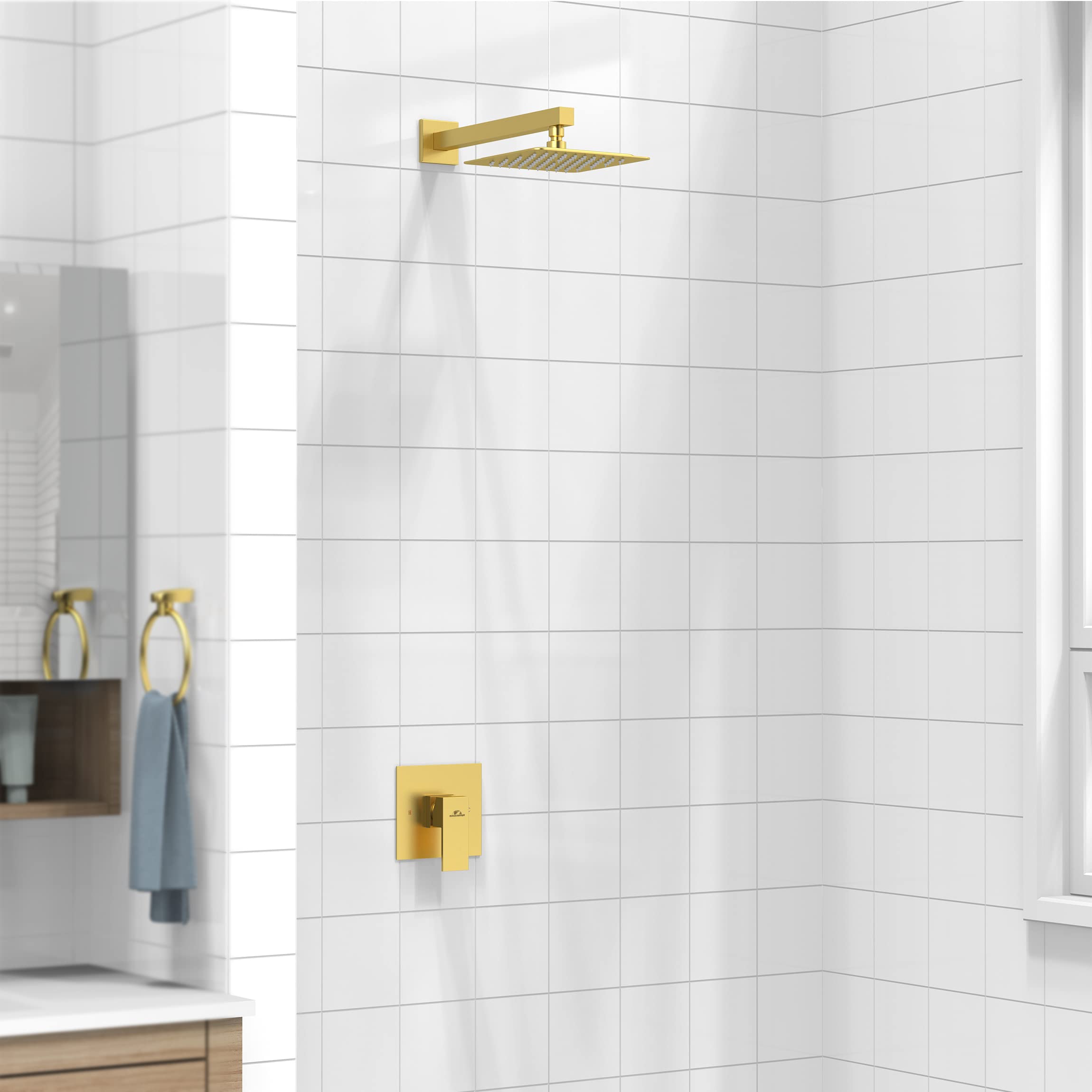 8 Inch Cross Bar Shower Kit （Square）