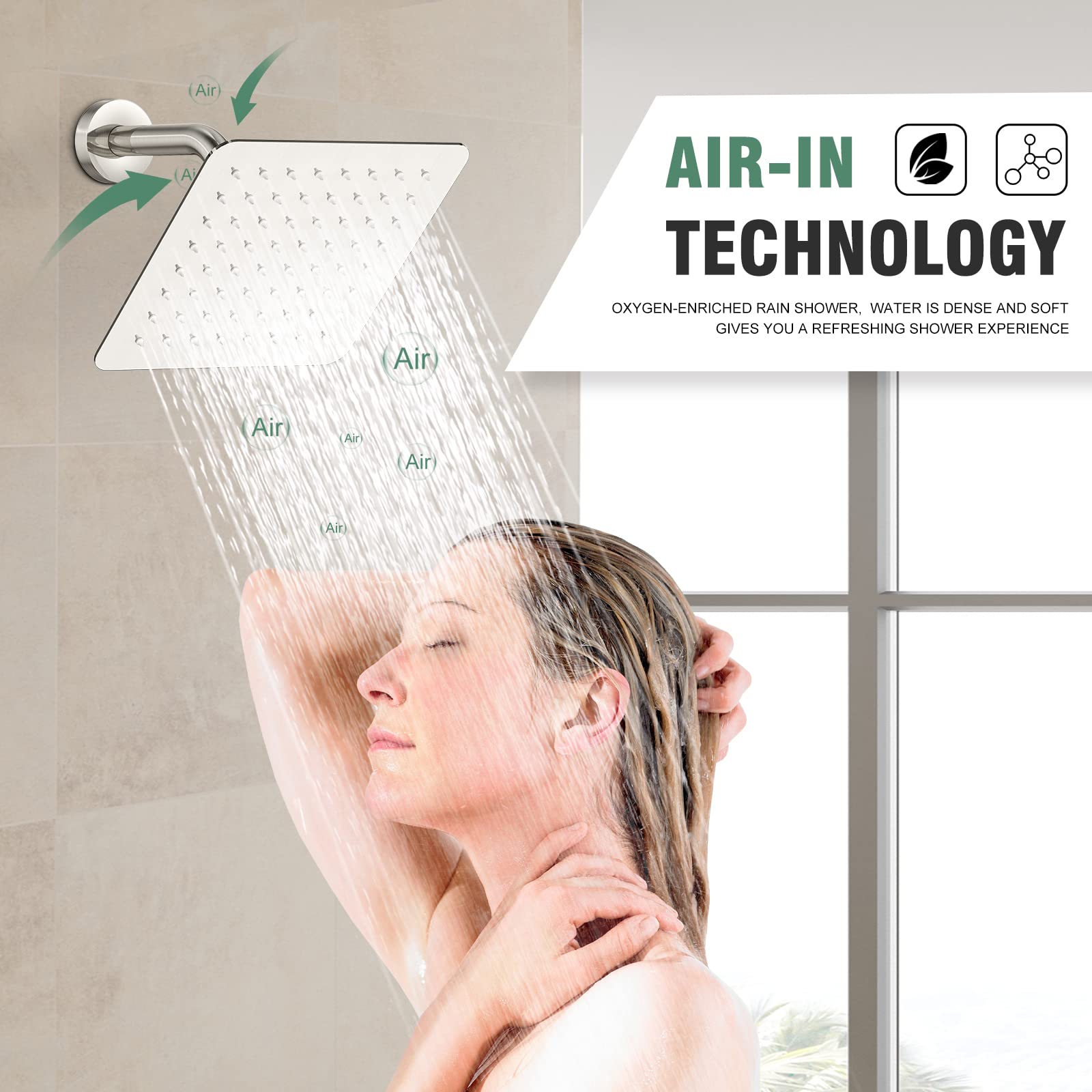 8 Inch Bend Pipe Shower Set (Bathtub)