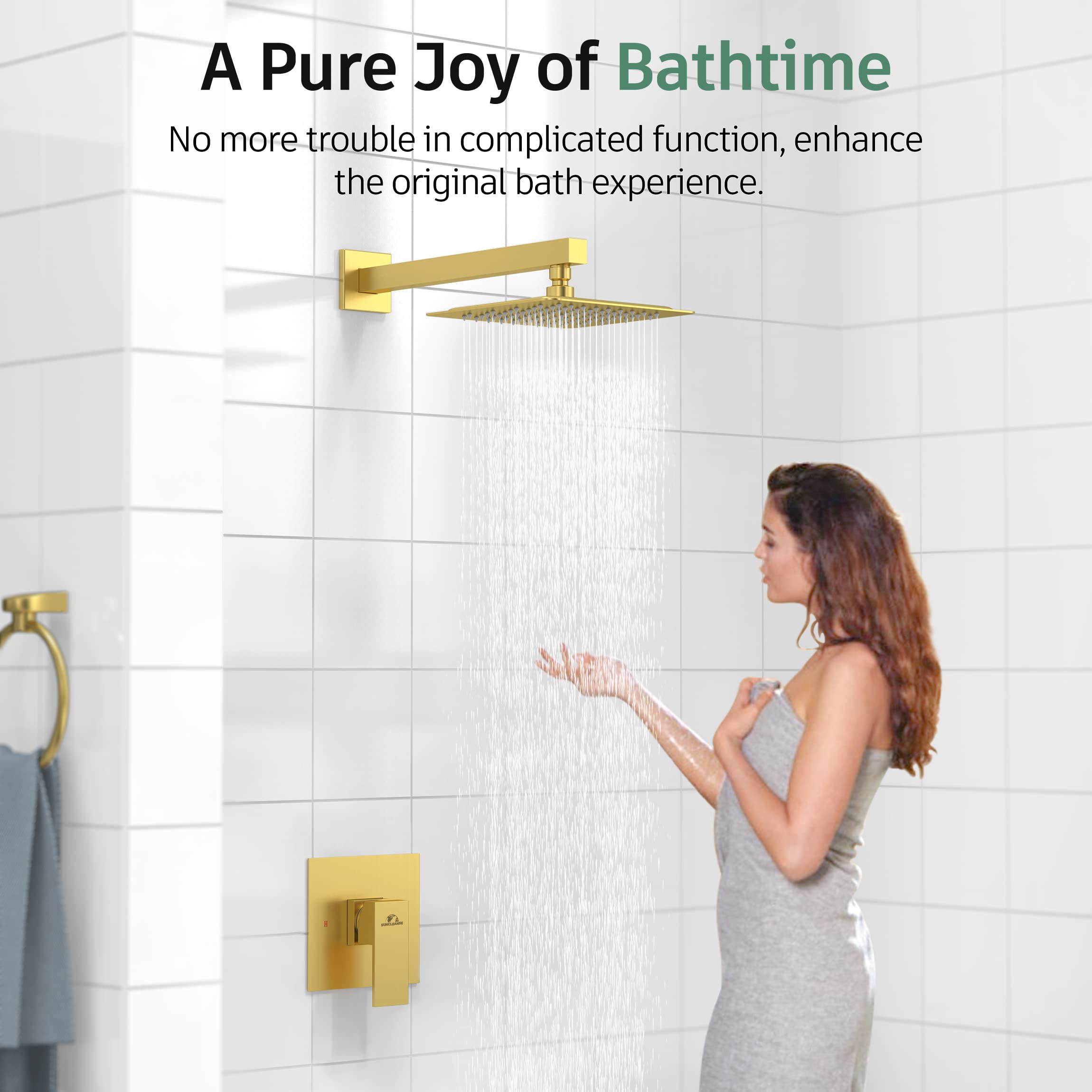 8 Inch Cross Bar Shower Kit （Square）