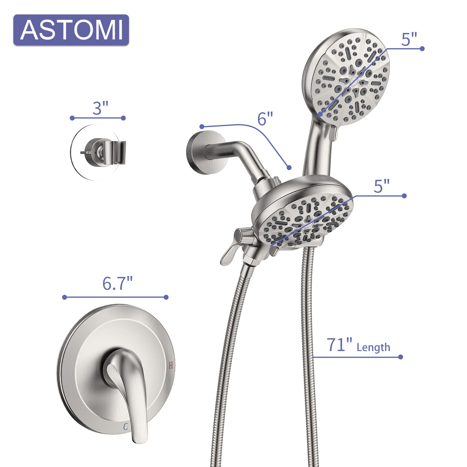 Dual Shower Head Wall Mounted System