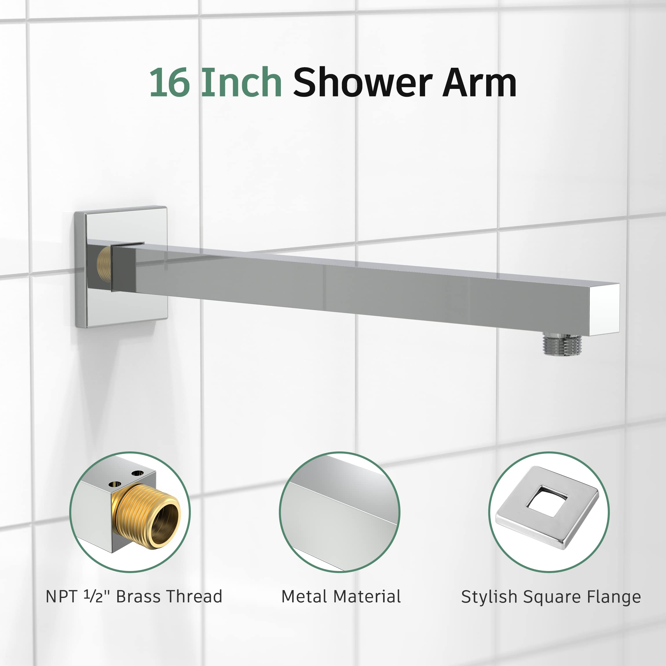 8 Inch Cross Bar Shower Kit （Square）