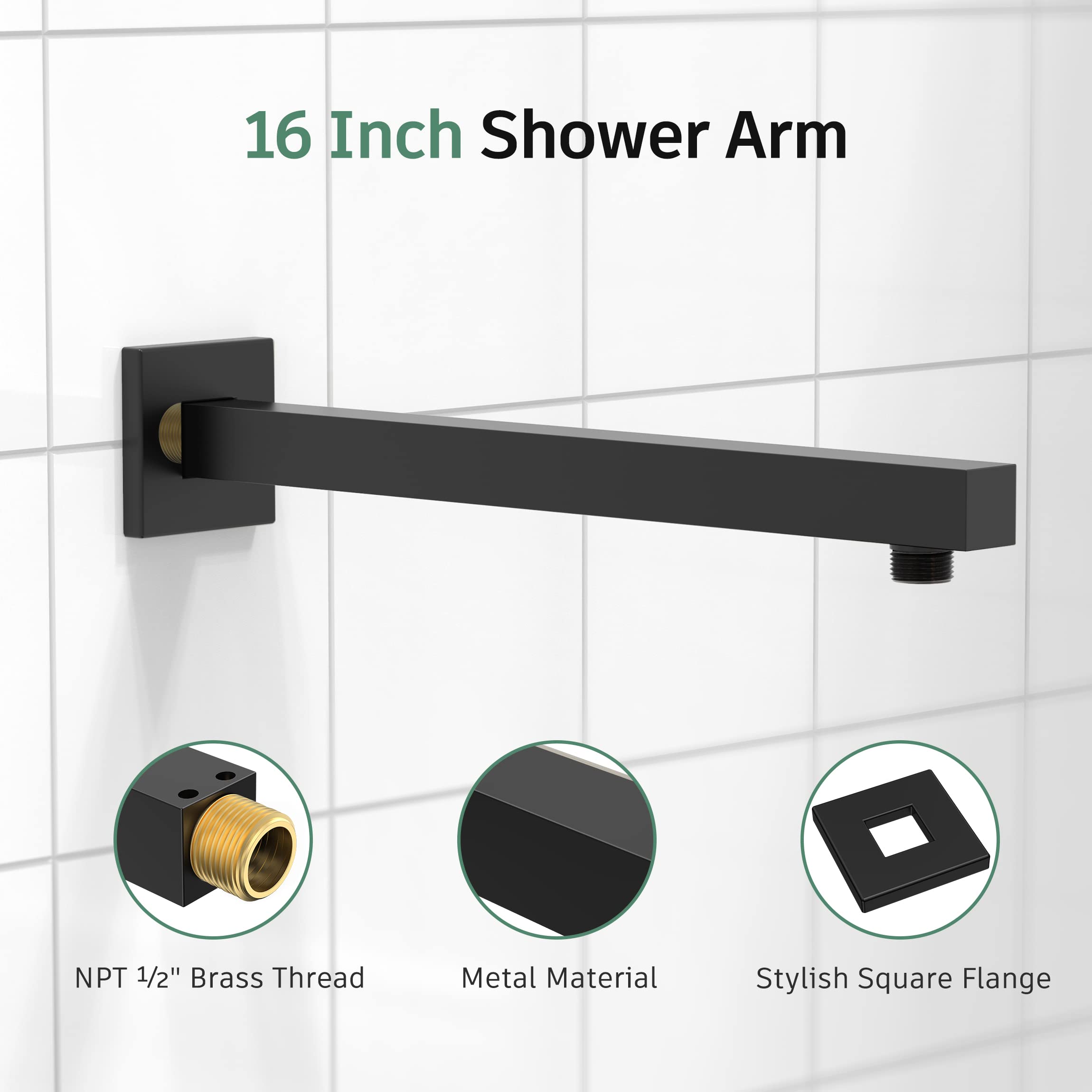 8 Inch Cross Bar Shower Kit （Square）