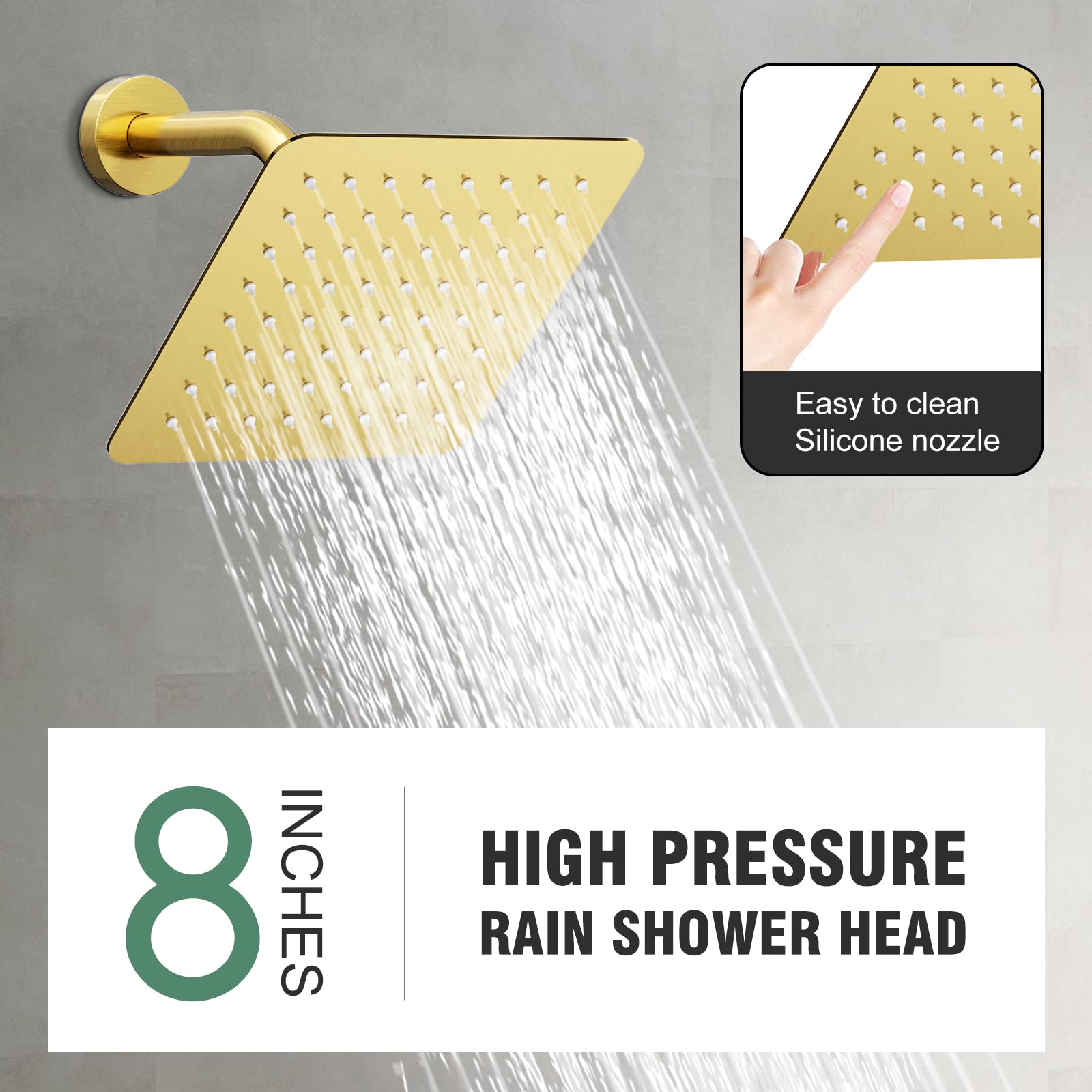 8 Inch Bend Pipe Shower Set (Bathtub)