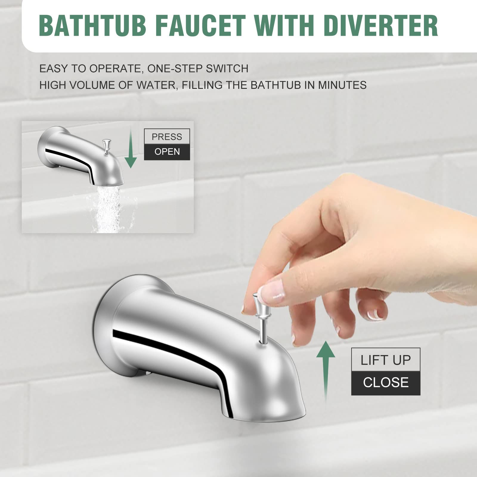 8 Inch Bend Pipe Shower Set (Bathtub)