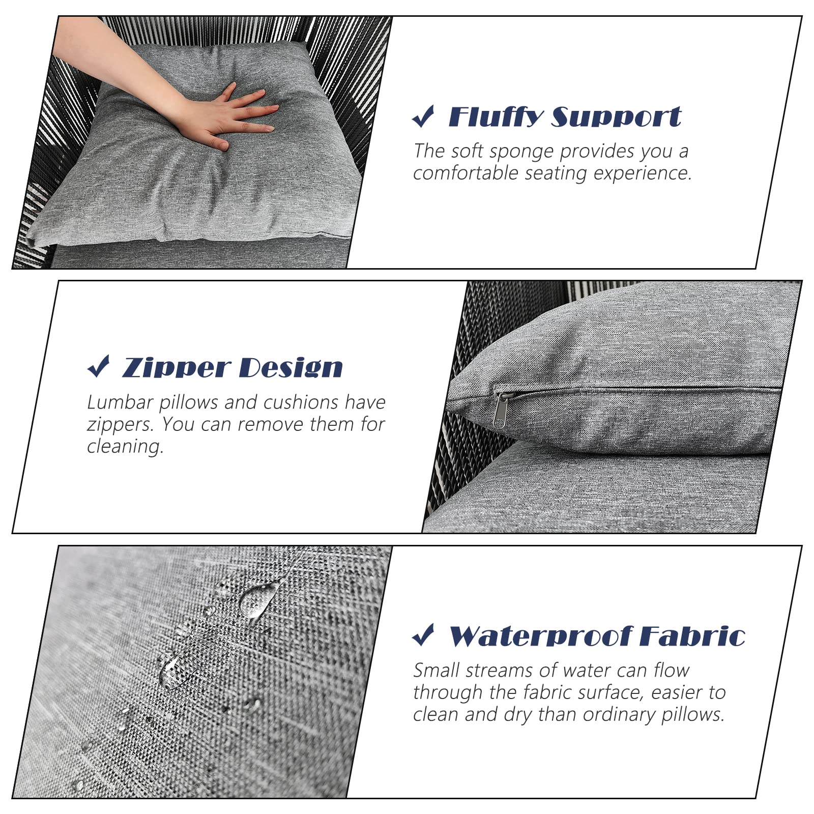 9-Piece Outdoor Dining Set for 8 (Table + 8 Chairs with Cushions)​