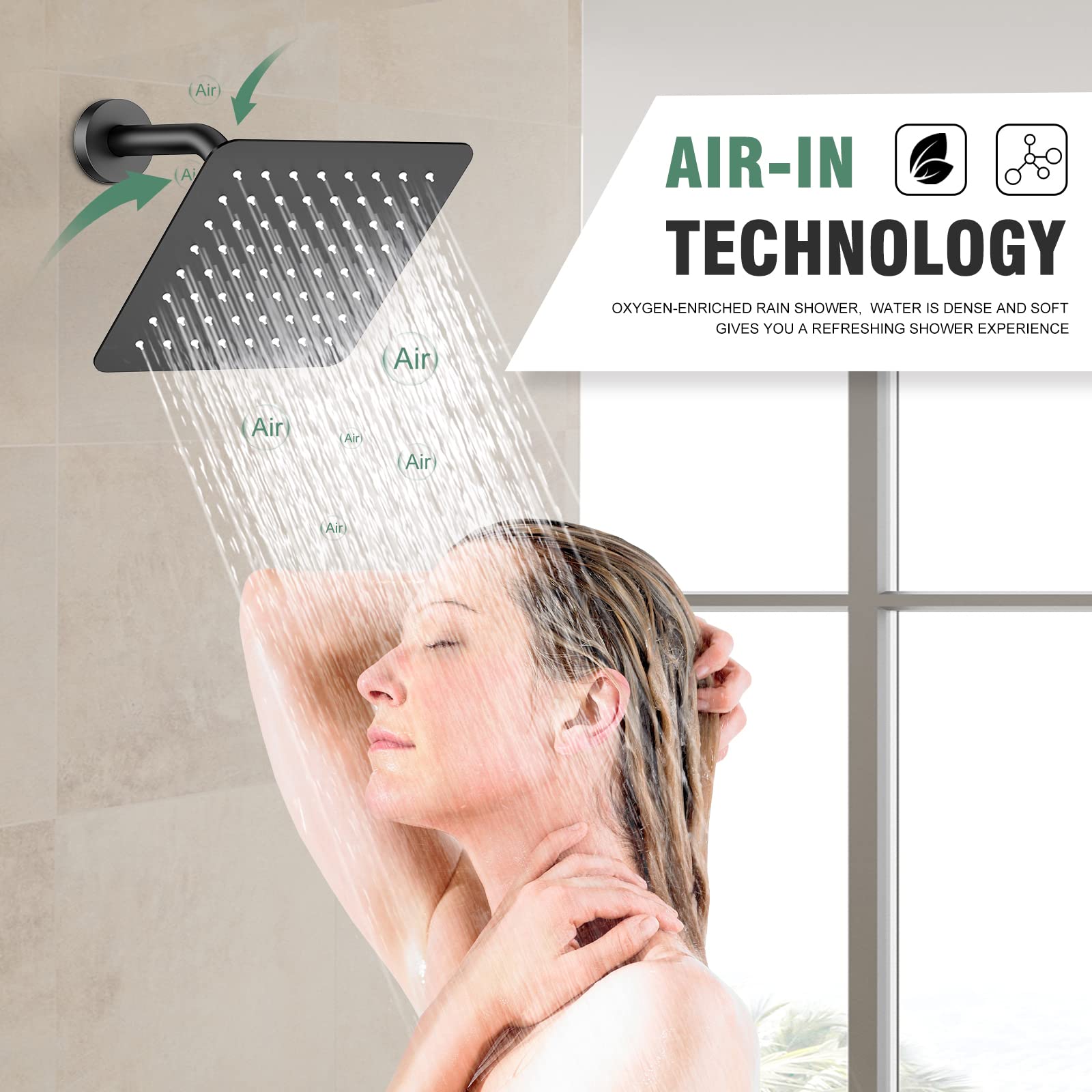 8 Inch Bend Pipe Shower Set (Bathtub)