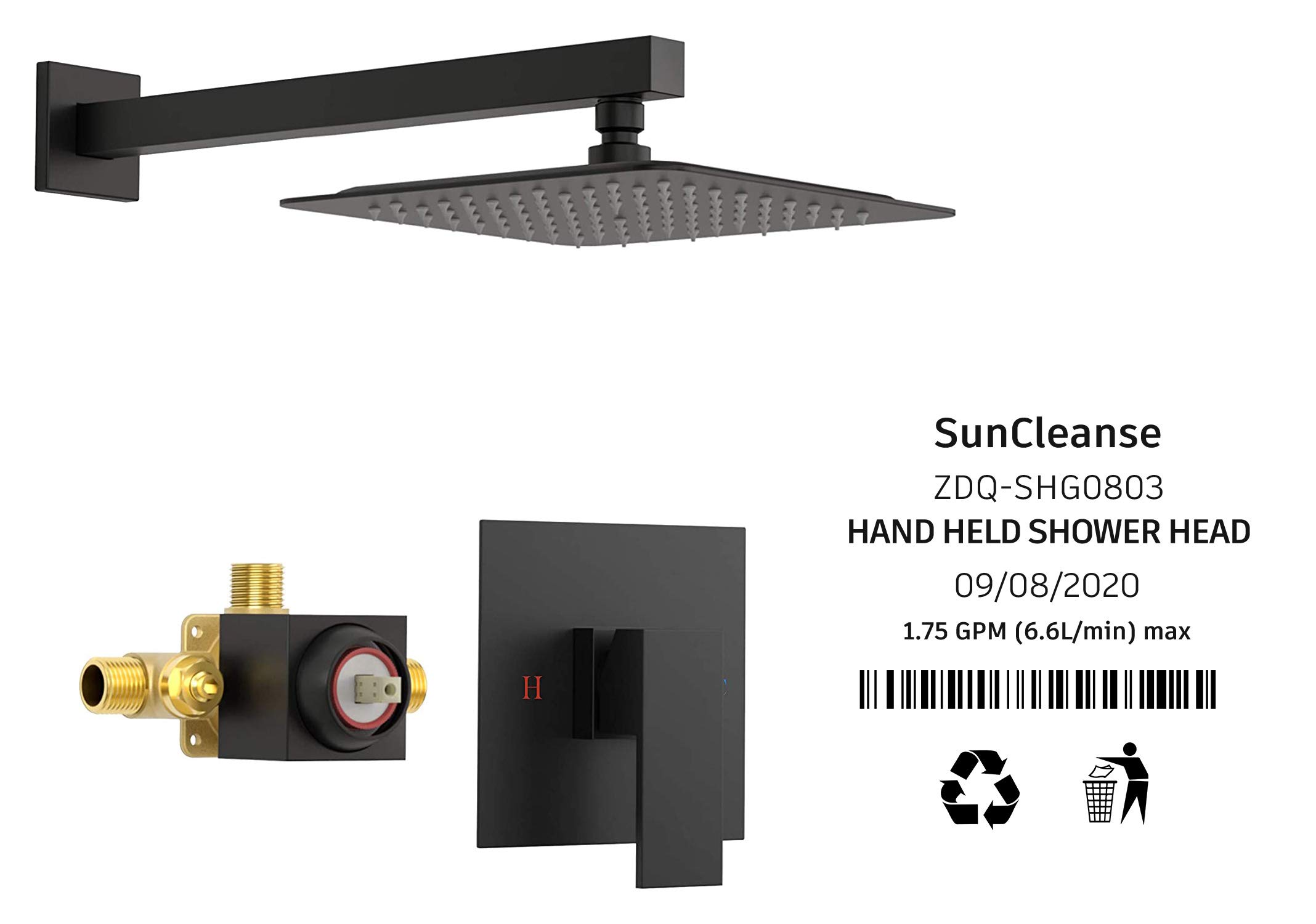 8 Inch Cross Bar Shower Kit （Square）