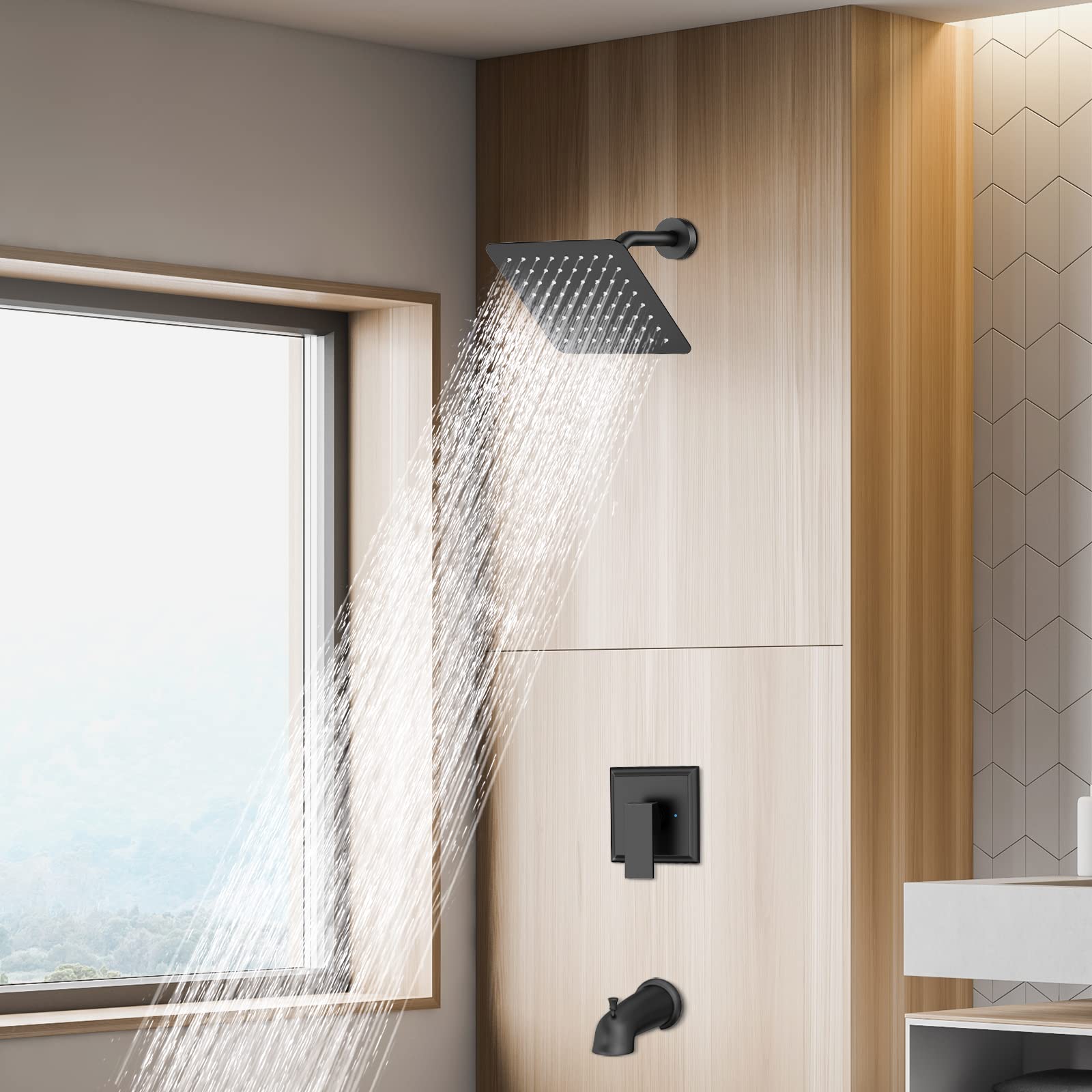 8 Inch Bend Pipe Shower Set (Bathtub)