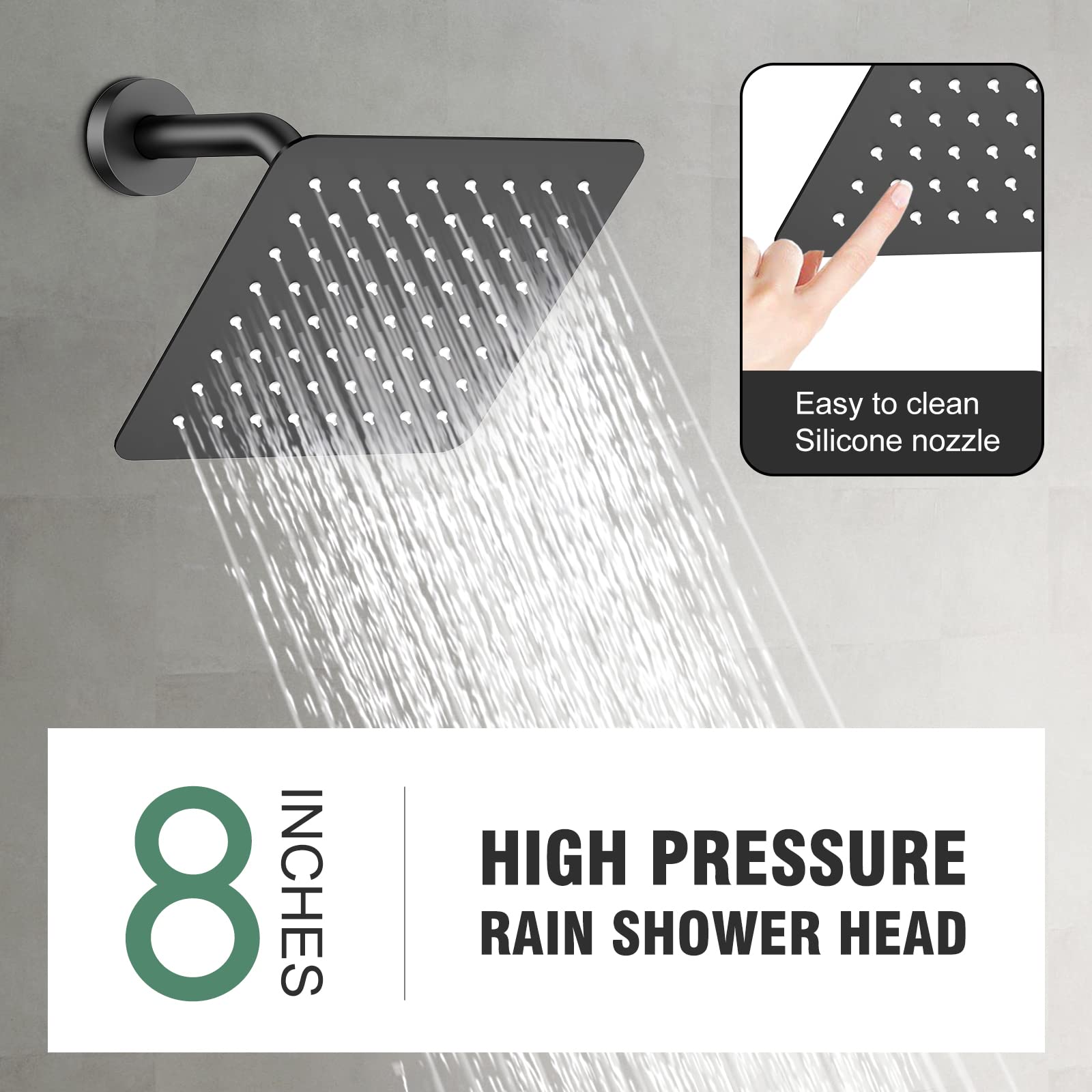 8 Inch Bend Pipe Shower Set (Bathtub)