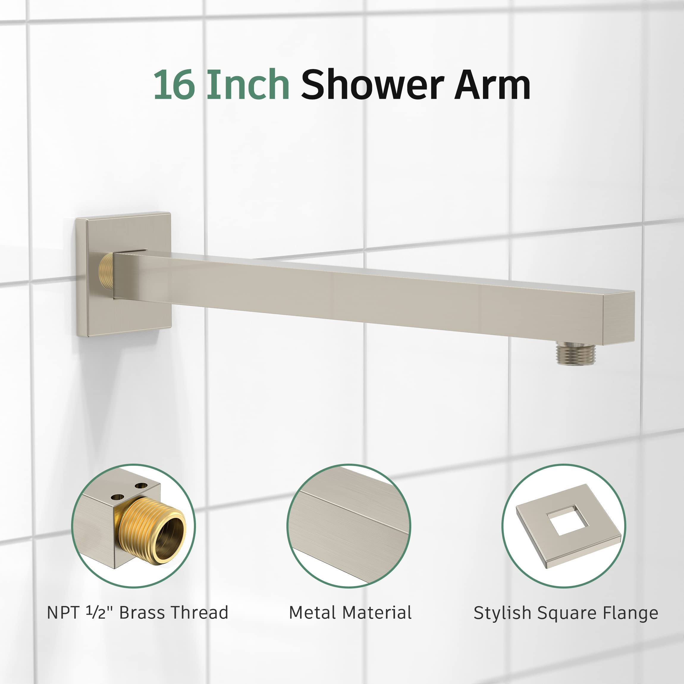 8 Inch Cross Bar Shower Kit （Square）