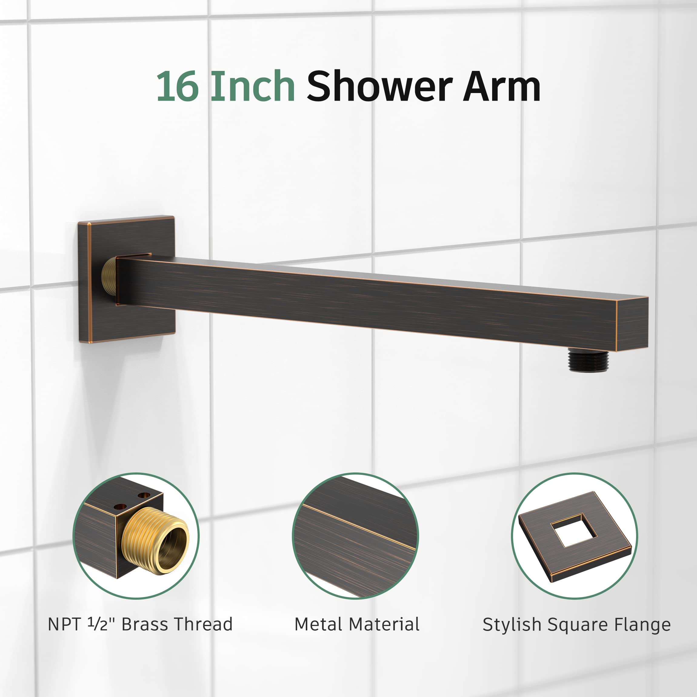 8 Inch Cross Bar Shower Kit （Square）