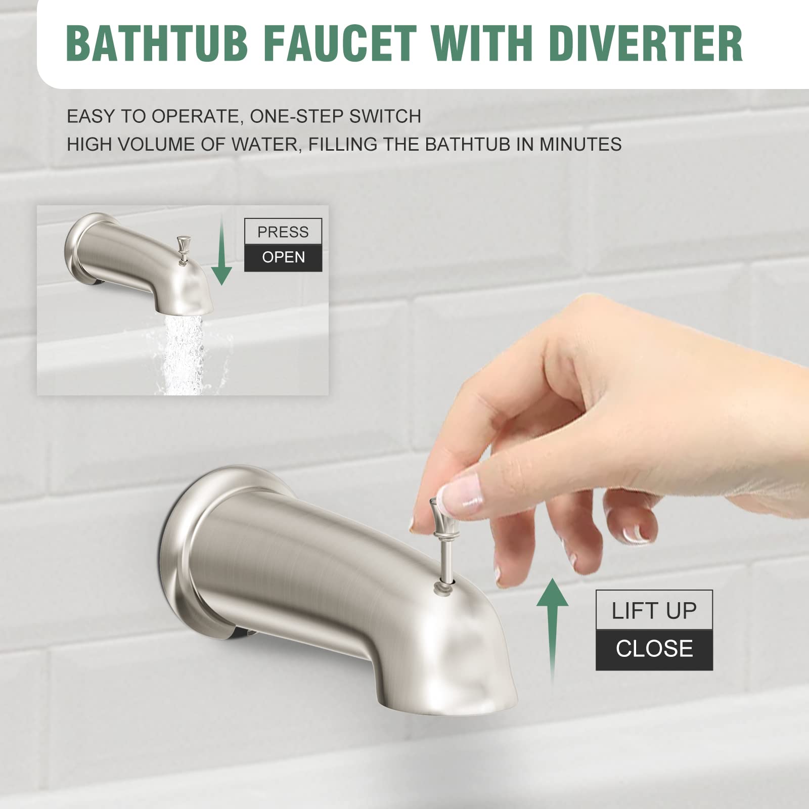 8 Inch Bend Pipe Shower Set (Bathtub)