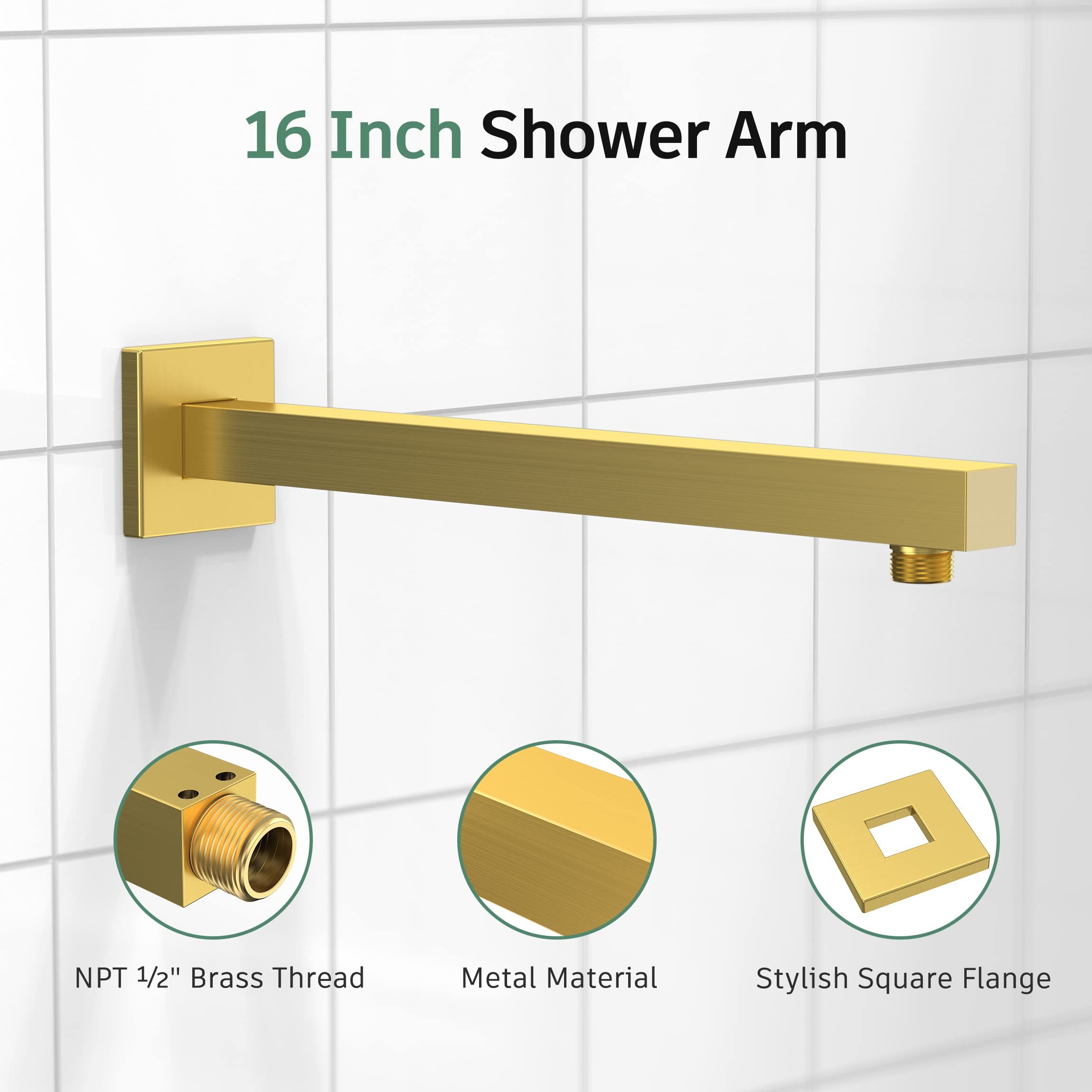 8 Inch Cross Bar Shower Kit （Square）