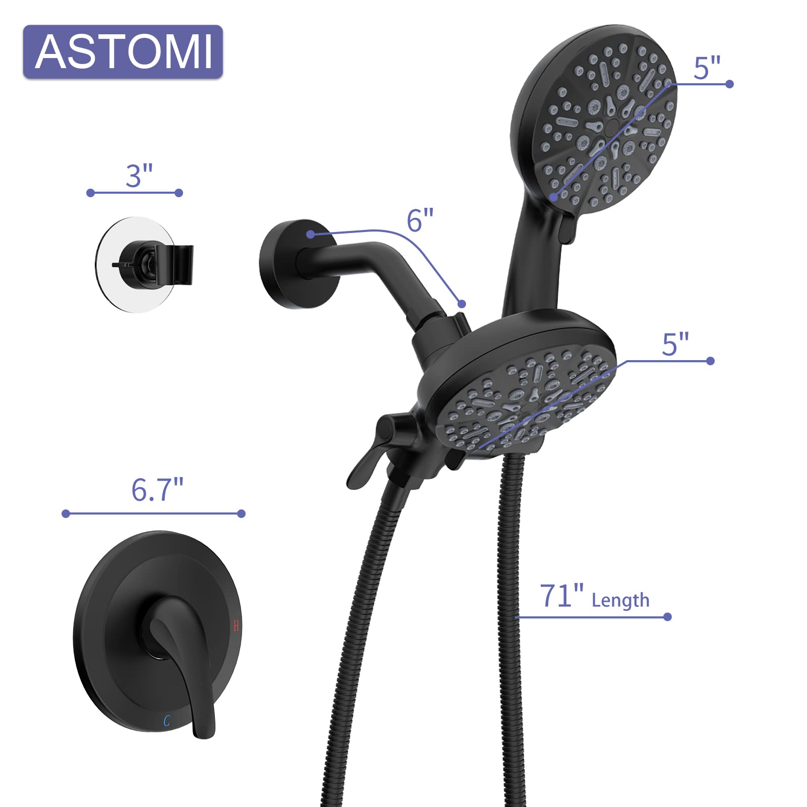 Dual Shower Head Wall Mounted System