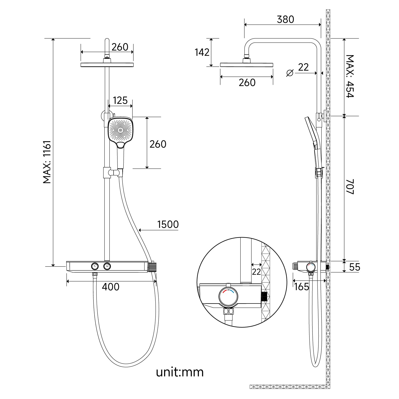 10 Inch Shower Set (Thermostatic)