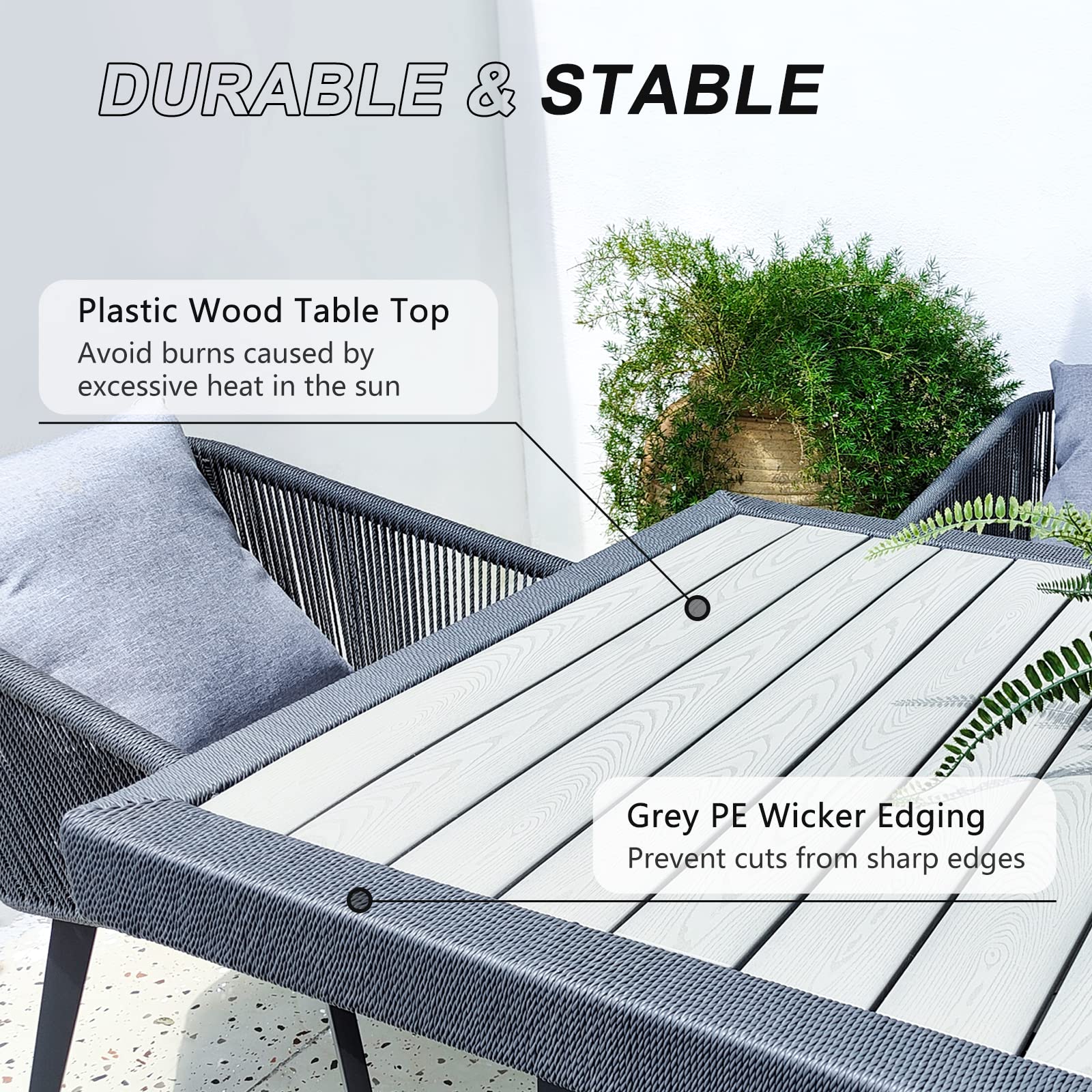 9-Piece Outdoor Dining Set for 8 (Table + 8 Chairs with Cushions)​