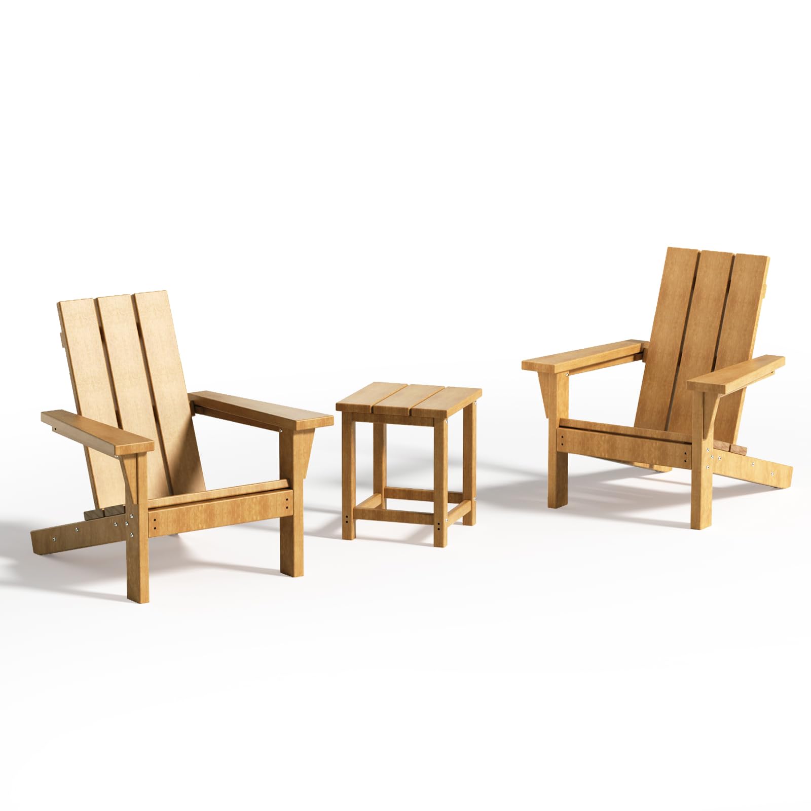 2-Piece All-Weather Adirondack Chair Set (HDPE, Teak Finish)​