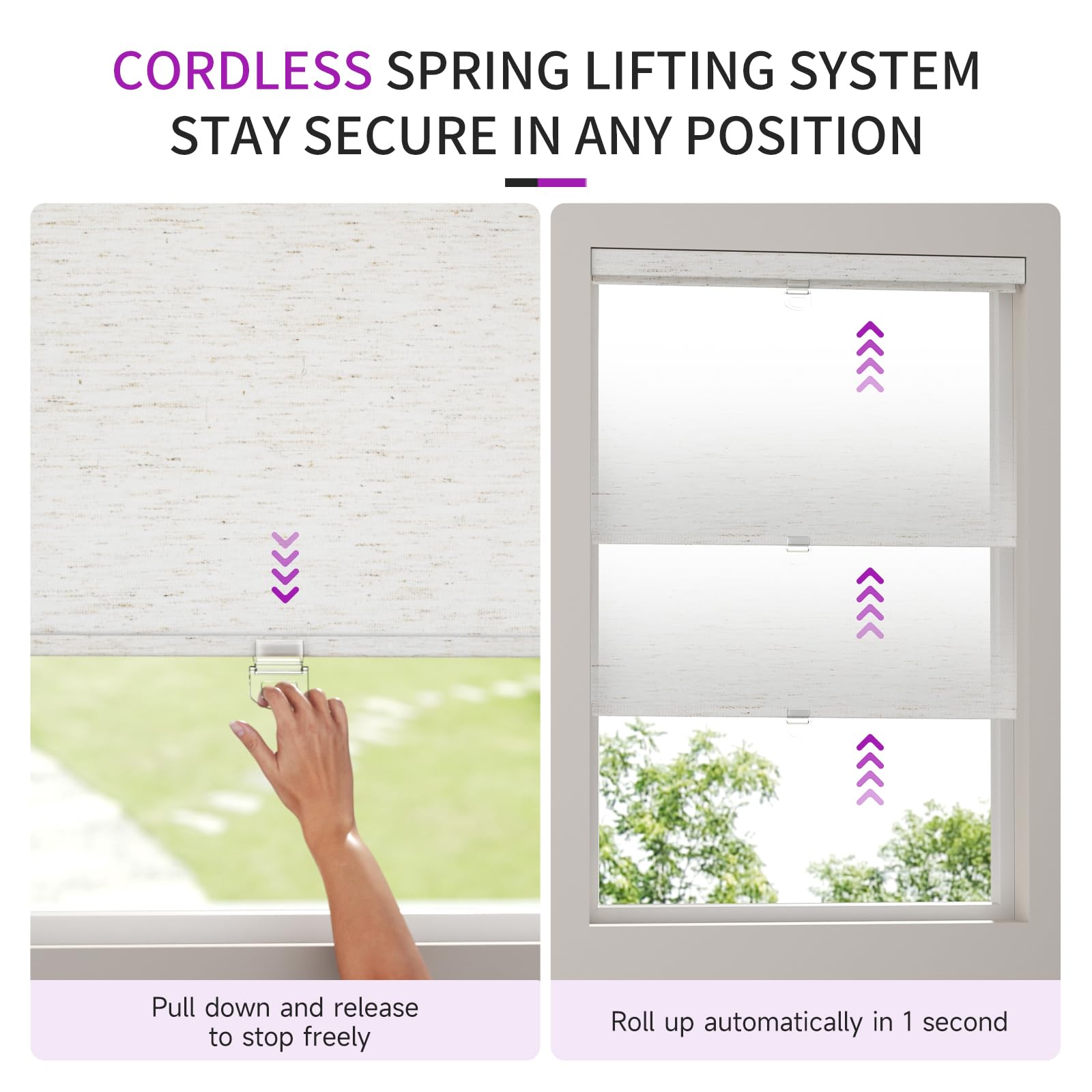Cordless Blackout Pull-Down Shades with Valance