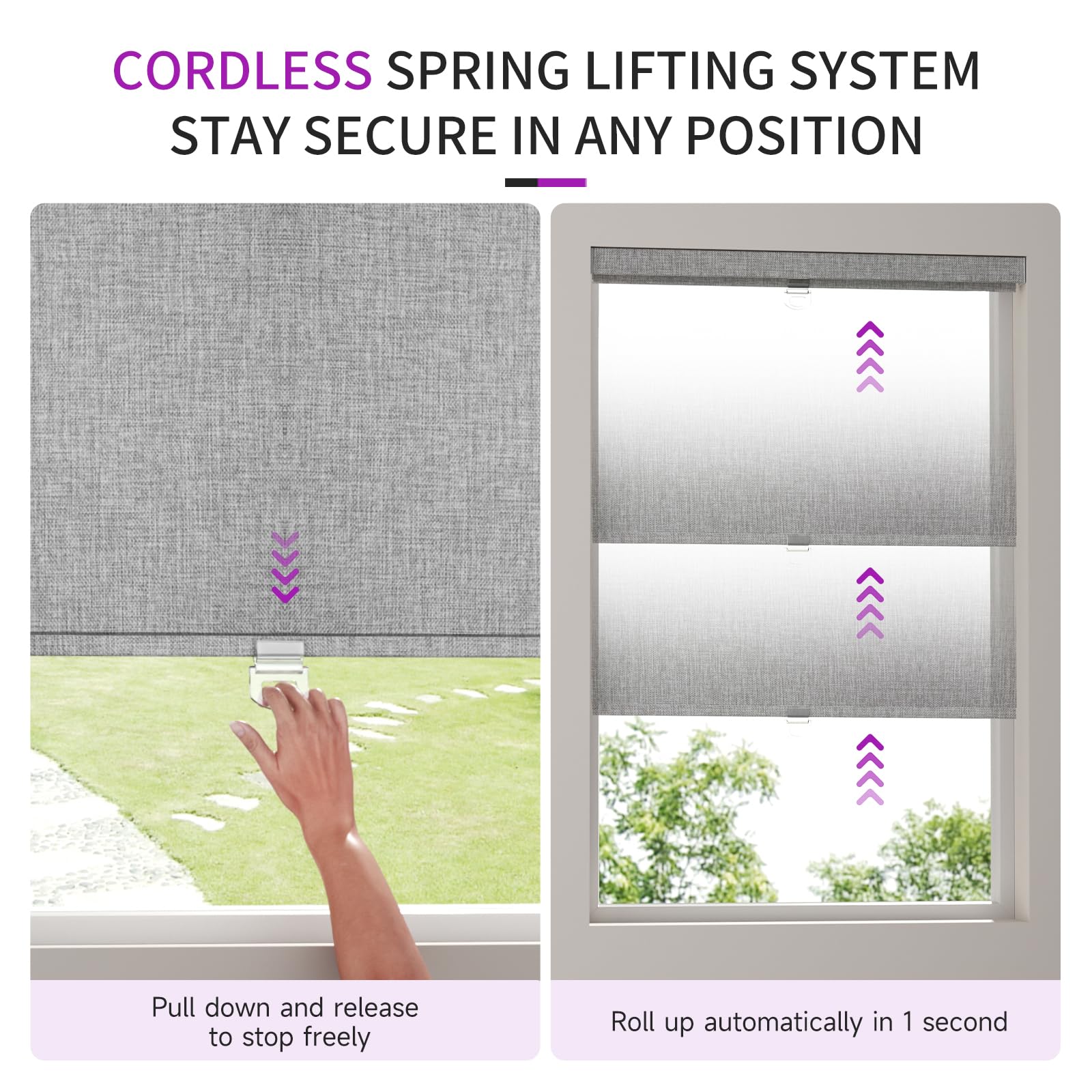 Cordless Blackout Pull-Down Shades with Valance