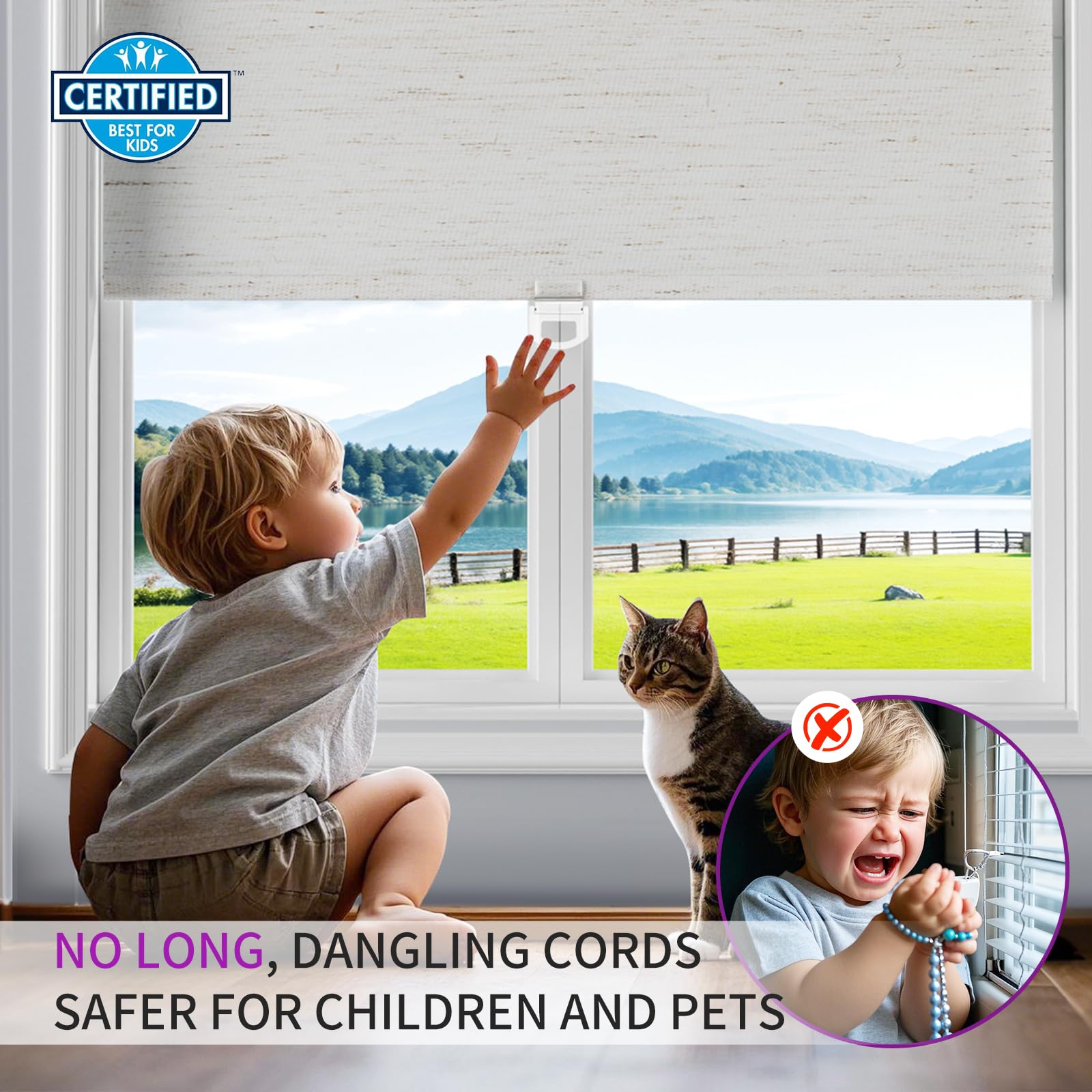 Cordless Blackout Pull-Down Shades with Valance