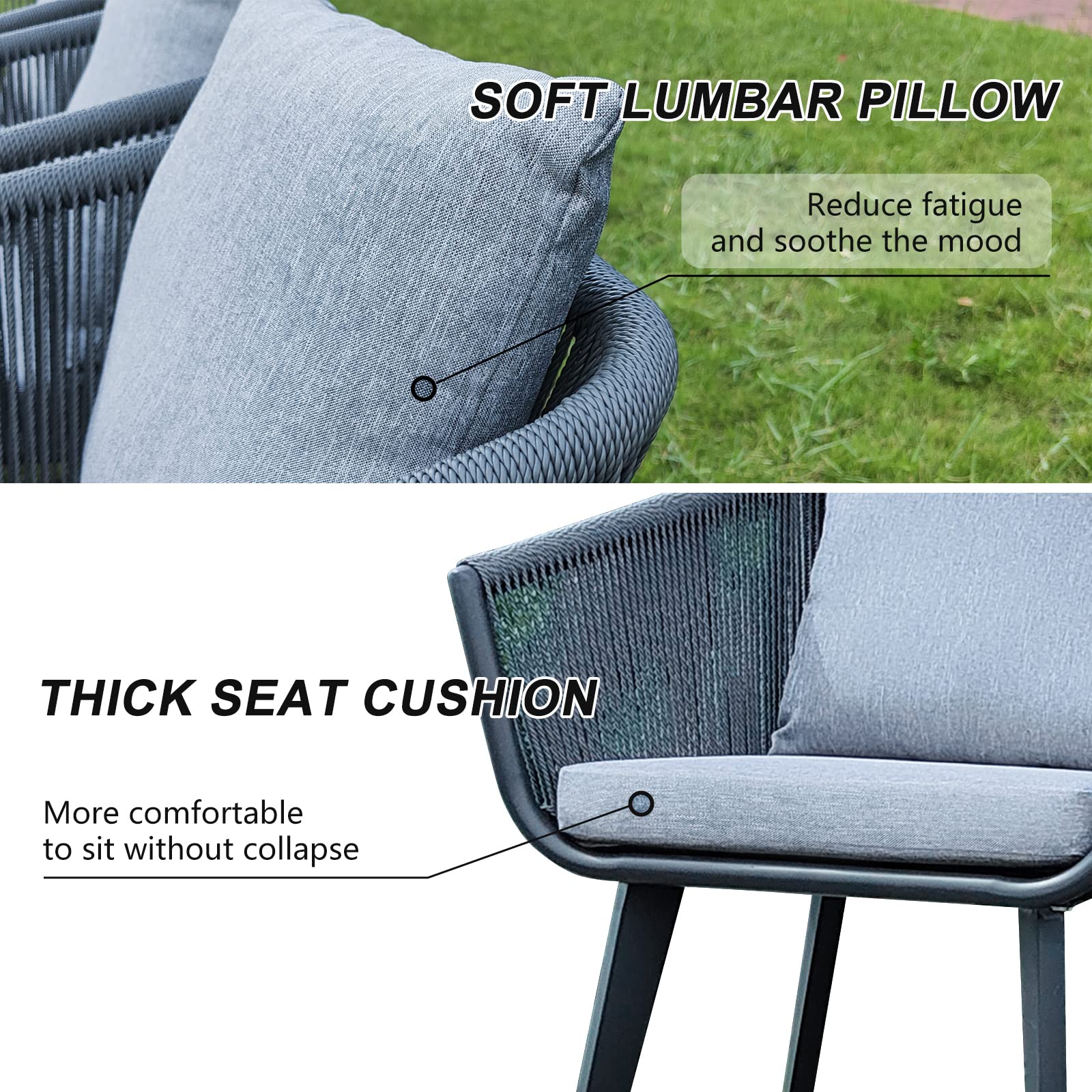 9-Piece Outdoor Dining Set for 8 (Table + 8 Chairs with Cushions)​