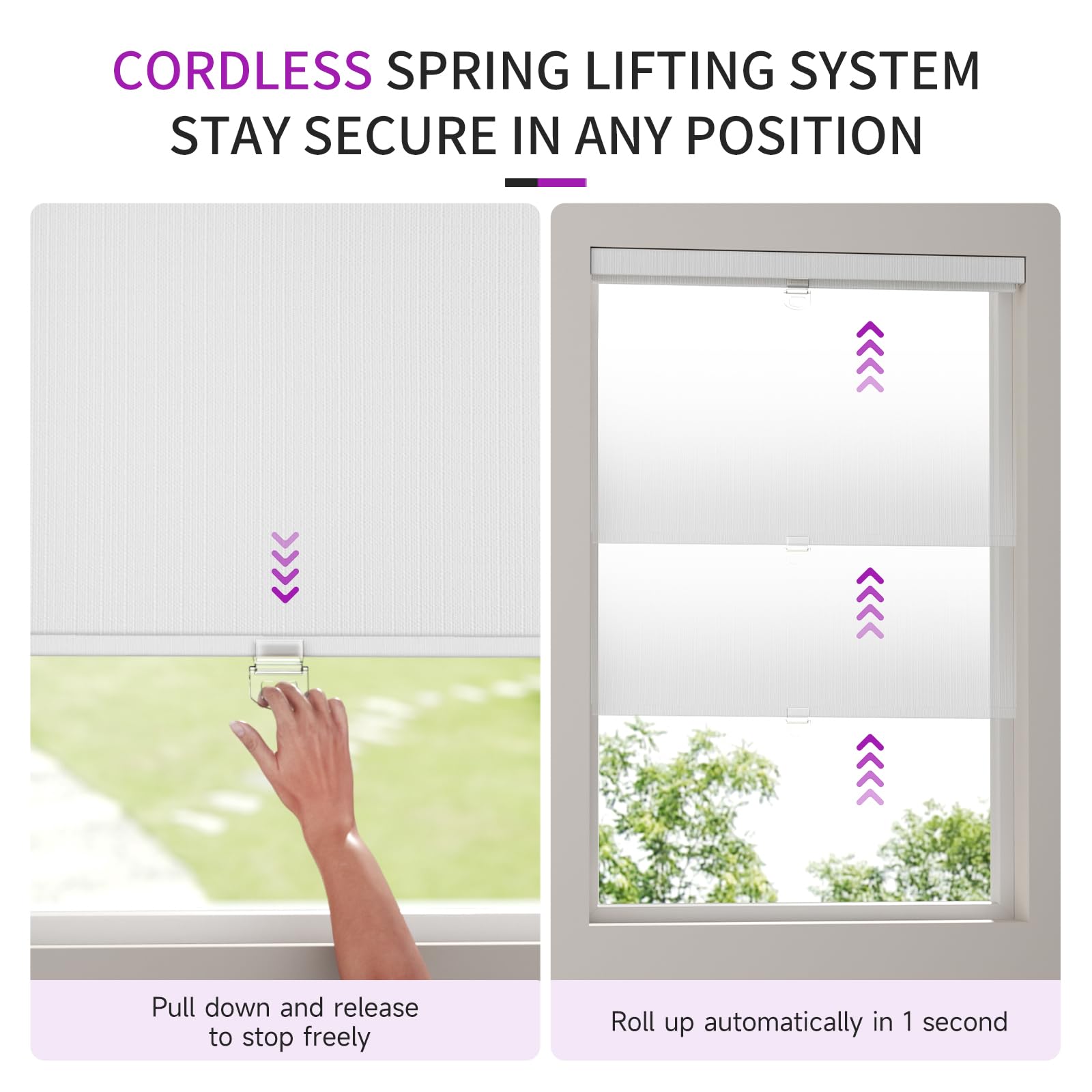 Cordless Blackout Pull-Down Shades with Valance