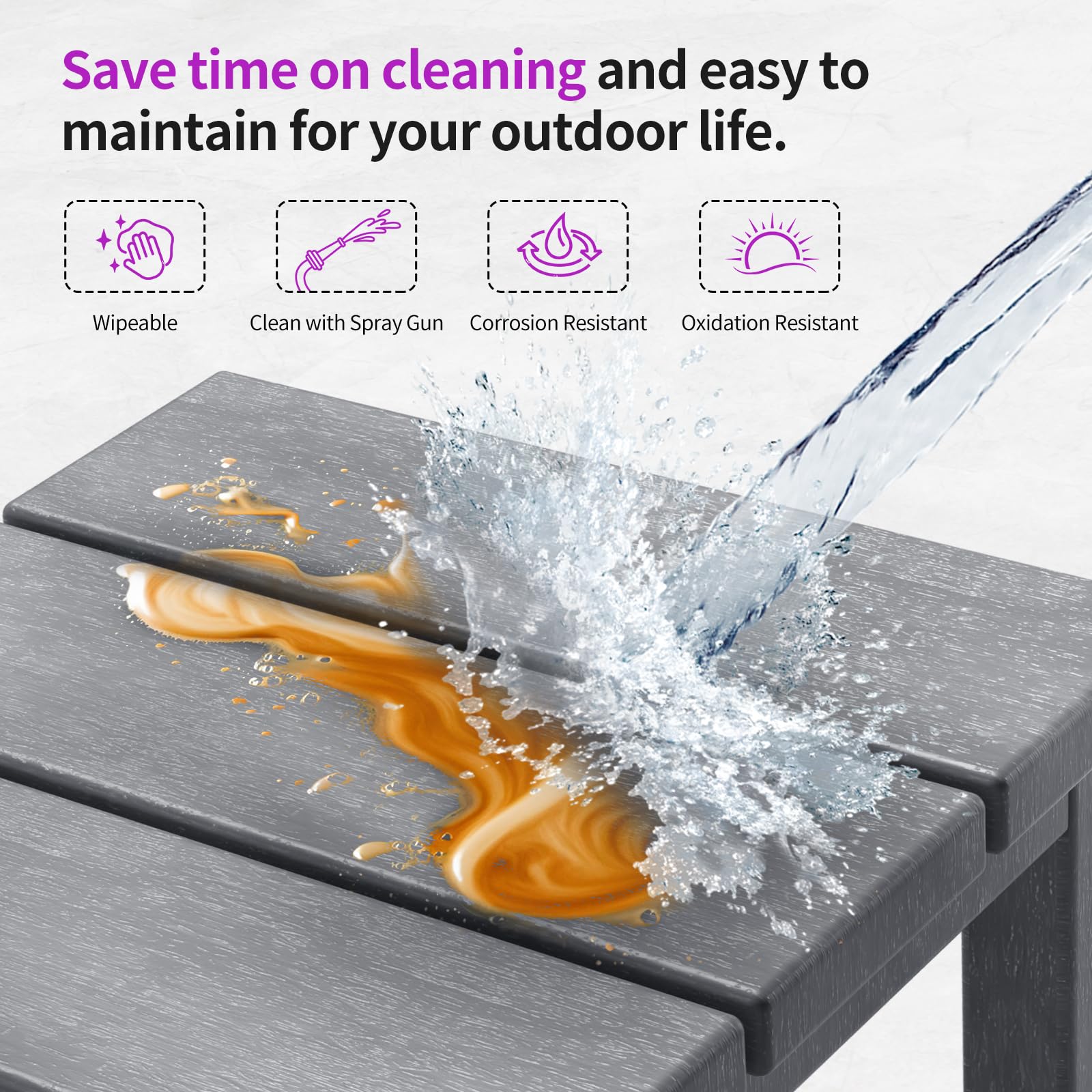 2-Piece All-Weather Adirondack Chair Set (HDPE, Teak Finish)​