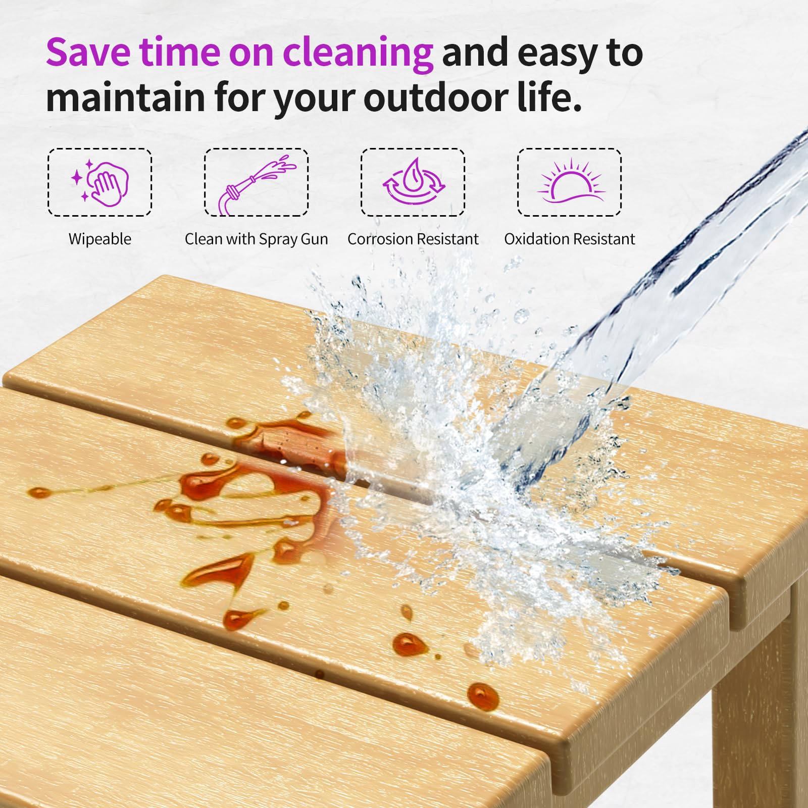 2-Piece All-Weather Adirondack Chair Set (HDPE, Teak Finish)​