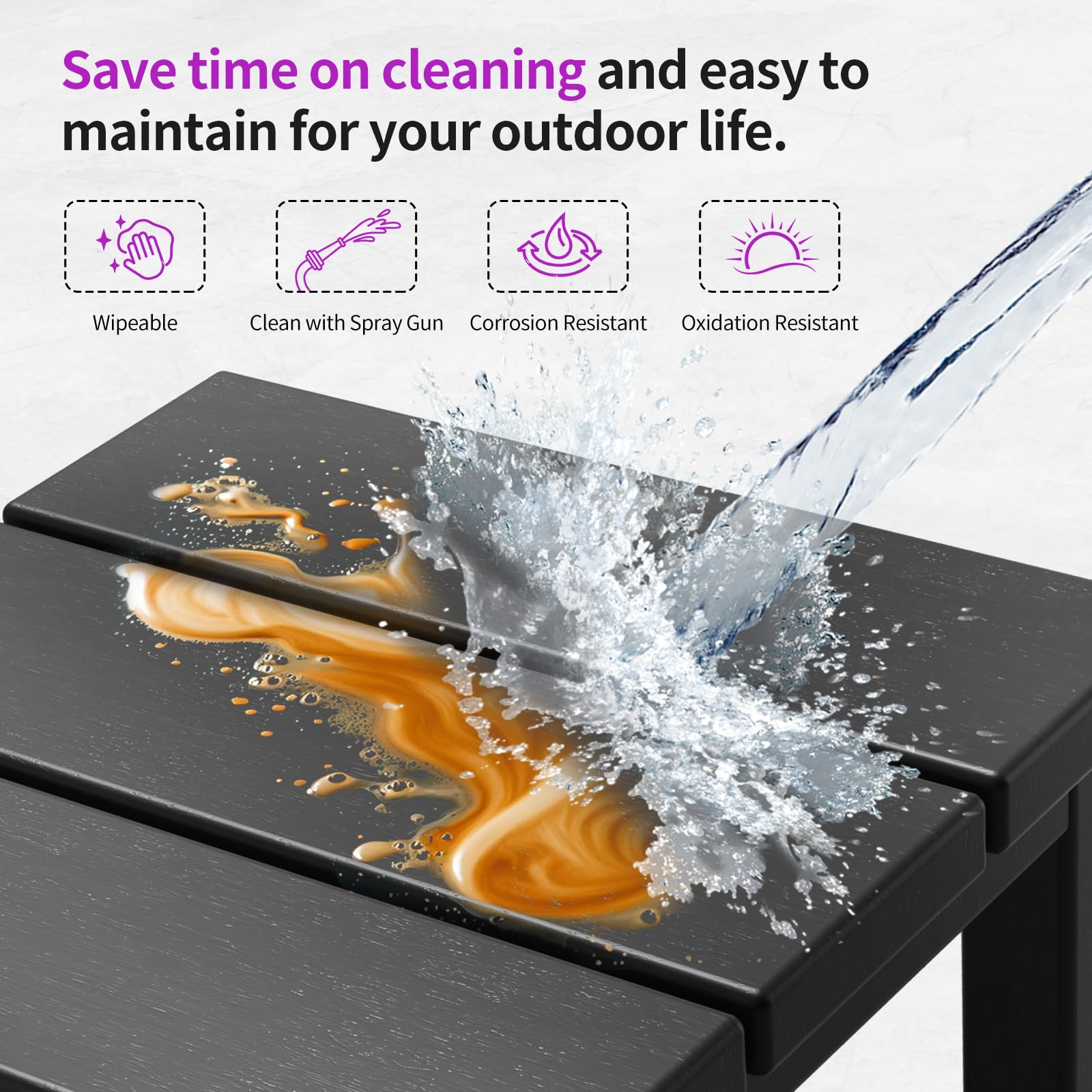 2-Piece All-Weather Adirondack Chair Set (HDPE, Teak Finish)​