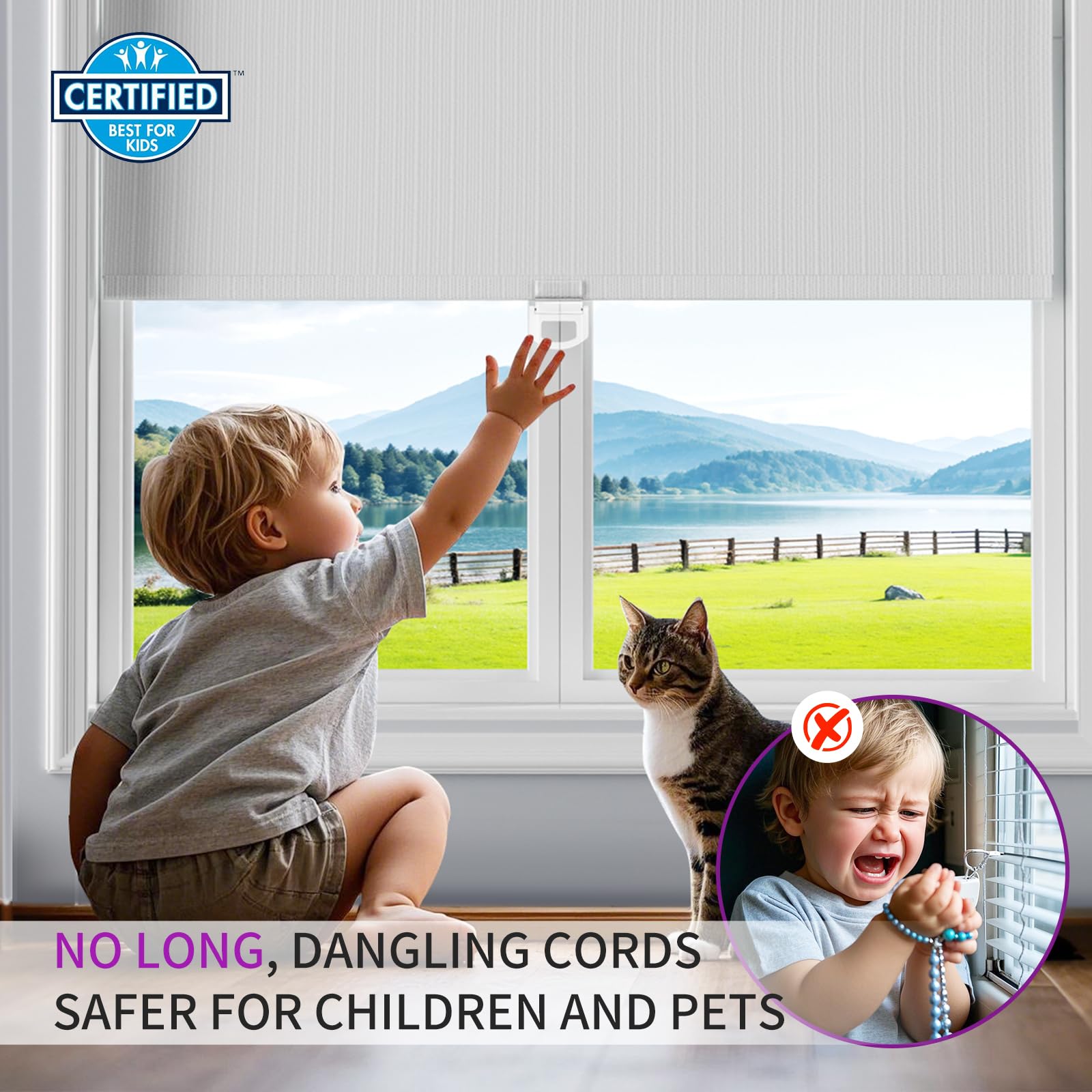 Cordless Blackout Pull-Down Shades with Valance