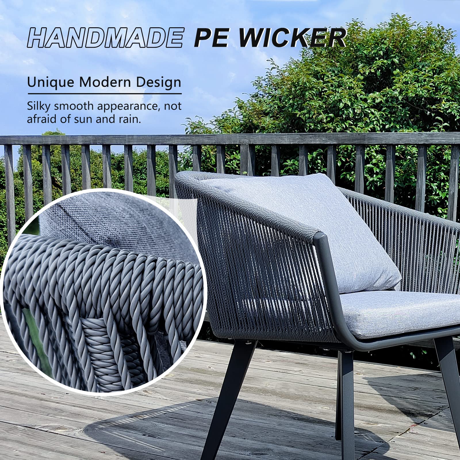 9-Piece Outdoor Dining Set for 8 (Table + 8 Chairs with Cushions)​